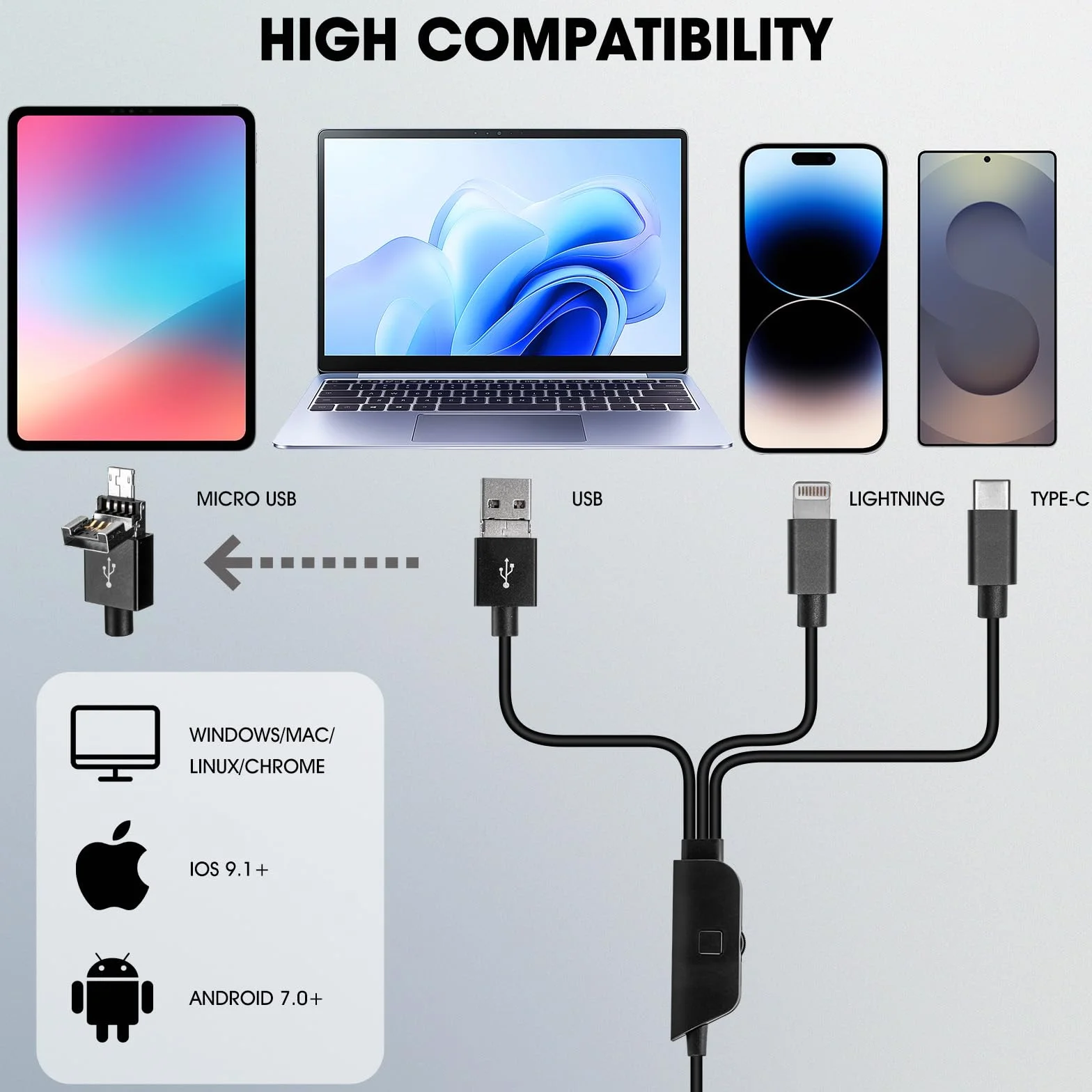 USB-Mikroskop, kompatibel mit iPhone, Android-Handy, Tablet und Windows-Mac-PC, HD 1080P kabelgebundene Digitalmikroskop-Kamera für Erwachsene und Kinder