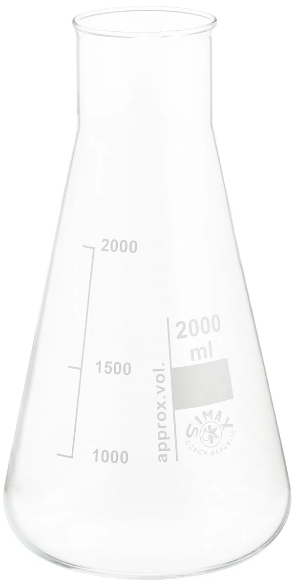 neoLab E-1065 Erlenmeyer-Kolben Weithals, 2000 mL Simax (6-er Pack)