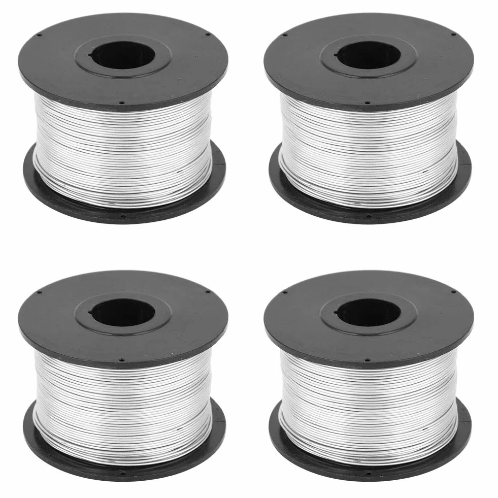 4 Stück Rebar Bindedraht, 110m 0.8mm Stahldrähte Schweißdraht Steel Rebar Bindedraht Tie Wire Bewehrungsdrahtspule Kohlenstoffarmen Stahl Bindedrahts Ersatz für Automatic Rebars Tying Wire