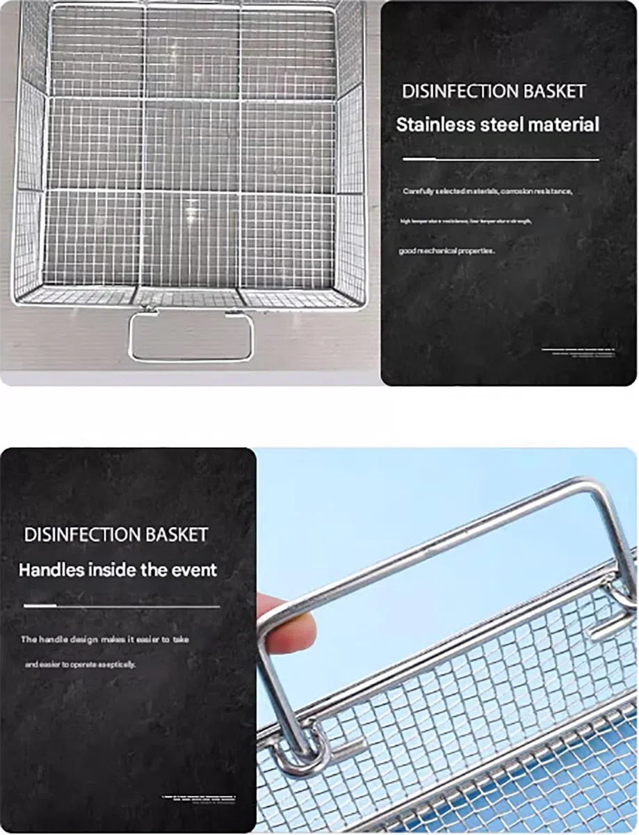 Perforierter Maschenkorb, Sterilisationskorb for chirurgische Instrumente aus Edelstahl 304, medizinisches Operationstablett, 0,16 Zoll Maschenweite geeignet(25x15x7cm/9.84x5.91x2.76in)
