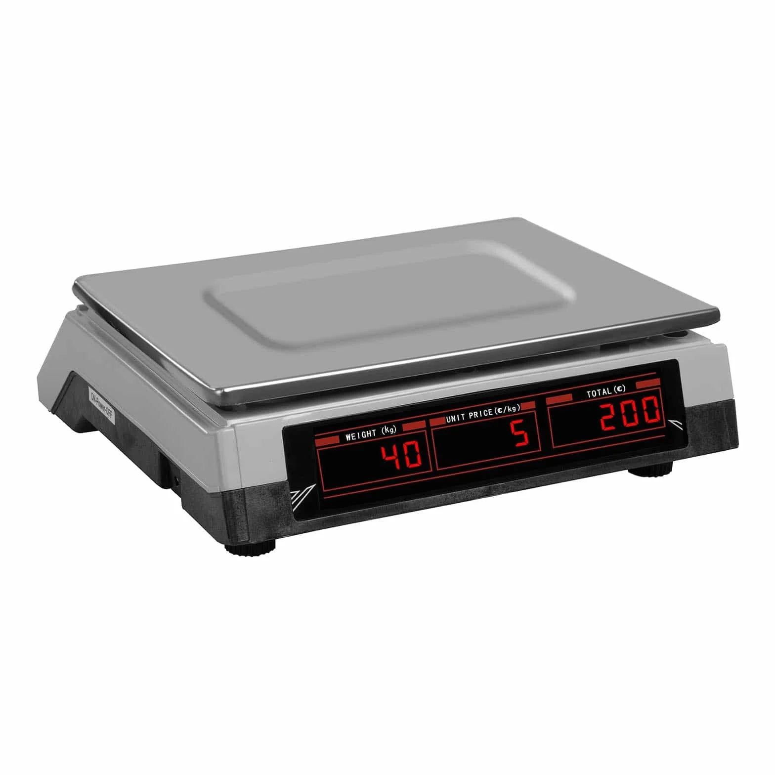 Steinberg Systems Kontrollwaage 40 kg / 2 g Tischwaage Digitale Waage 7 Speicherplätze LED-Display integrierter Akku