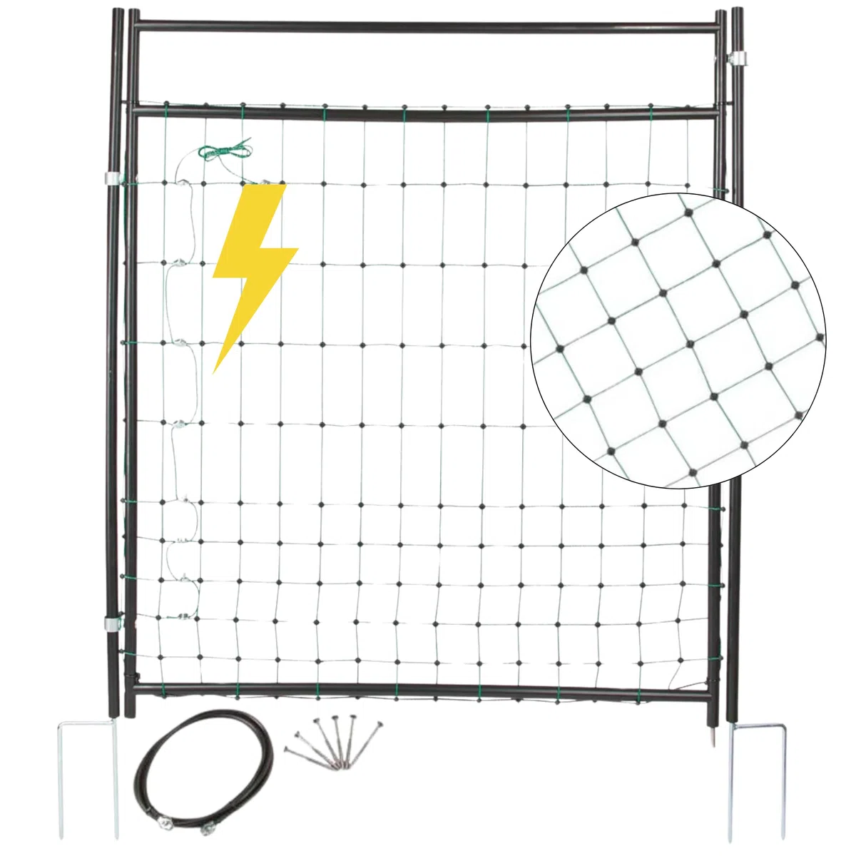 Agrarzone Tür für Weidezaunnetz bis 125 cm Zauntür Weidezaun Hühner Tor | 86 cm Öffnungsbreite, elektrifizierbar, Weidetor, Weidezaun