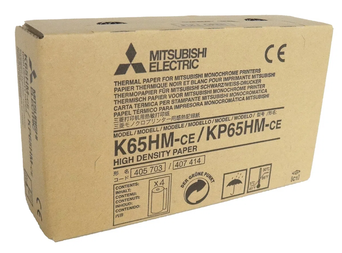 MITSUBISHI K65HM-CE/ KP65HM-CE Thermopapierrollen mit hoher Dichte für medizinische Schwarzweißdrucker - A6 (110mm x 20m)