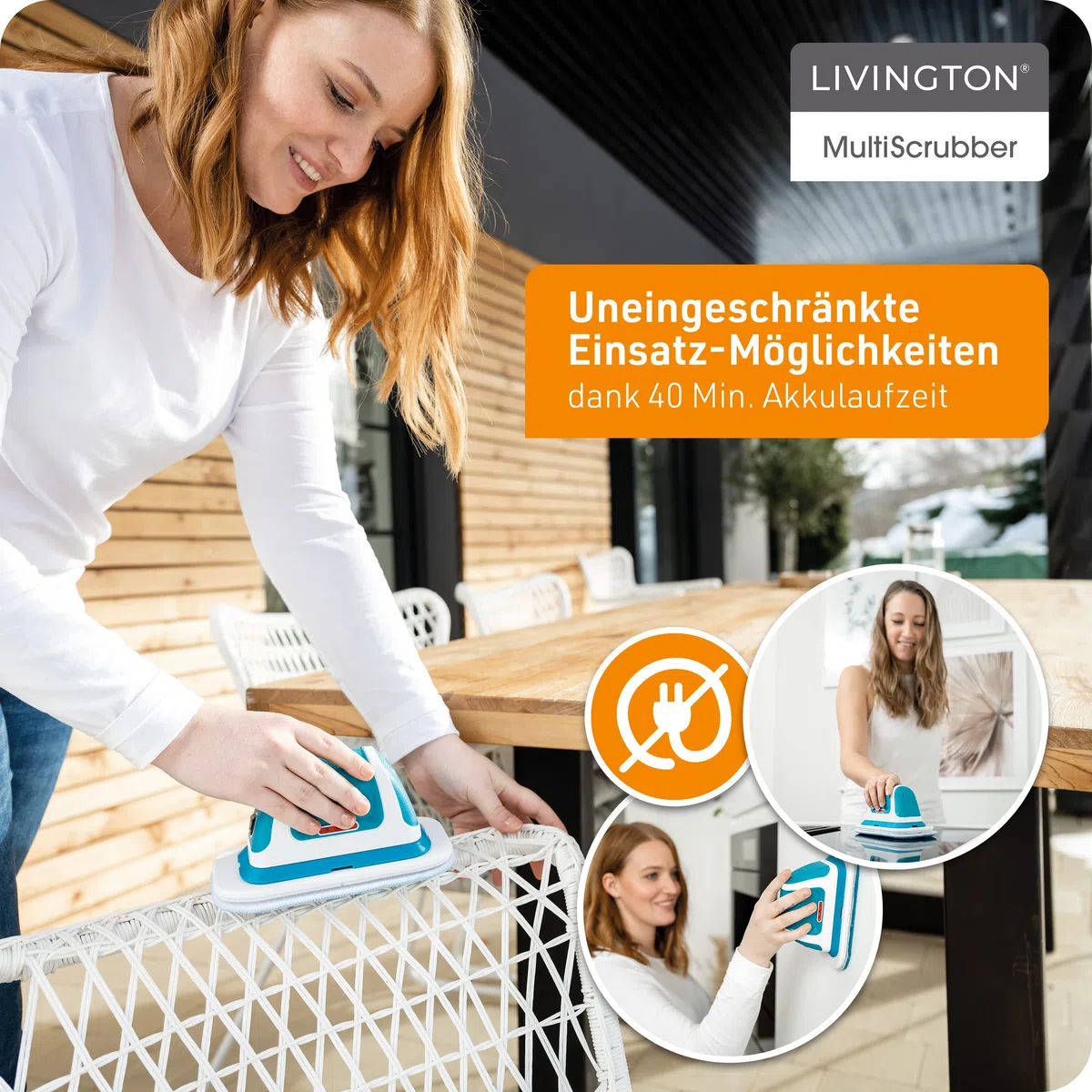 Livington MultiScrubber Ersatzpads - 3er-Set Ersatz-Pads für Ihren Livington MultiScrubber - 1x Nylon-Pad und 2X Microfaser-Pads