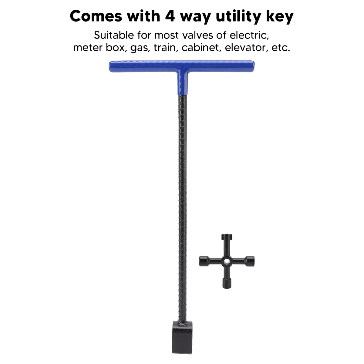 CHICIRIS Hydrantenschlüssel,16 Zoll T Griff,Wasserz?hlerschlüssel,4 Multifunktionsschlüssel,robust und zuverlässig,Familienhaustechnik,professionelle Wasserinstallationen,Haus- und Gartenpflege