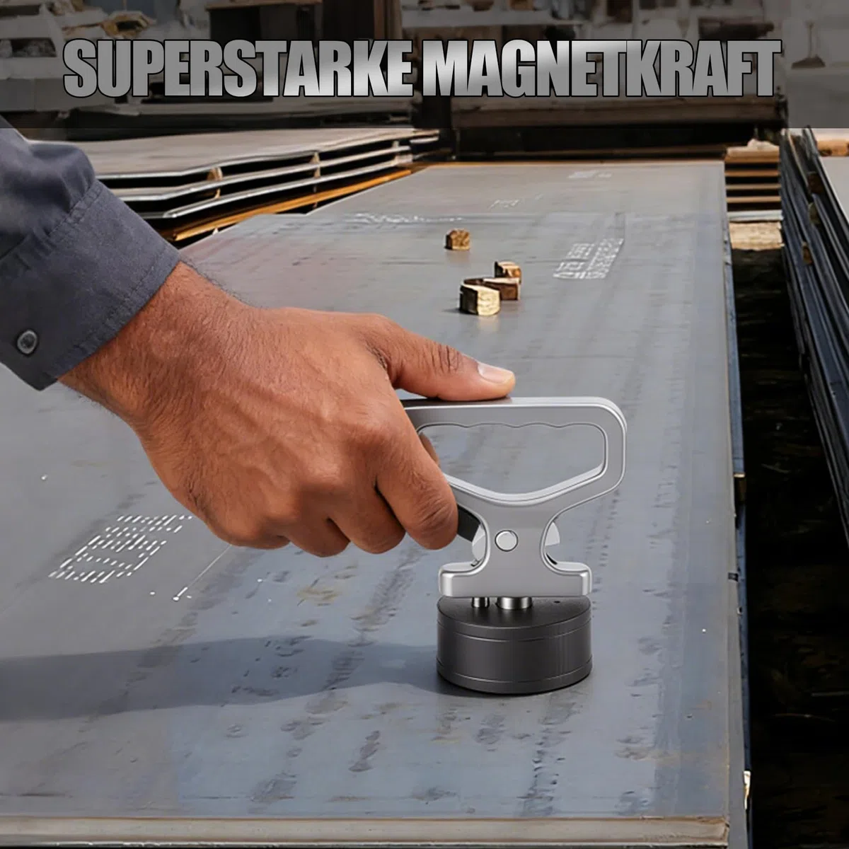 Starker Manueller Magnetischer Hebegriff, Tragbarer Leistungsstarker Neodym-Magnet mit Schnelllösegriff, Hand Magnetheber zum Bewegen und heben Von Schwermetallobjekten (50KG)