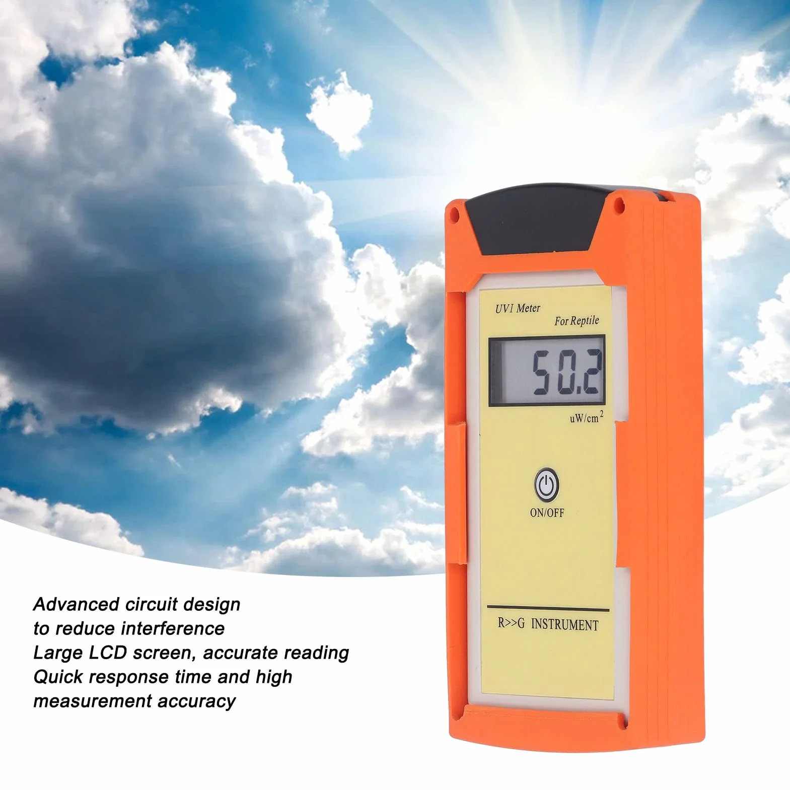 UV-Detektor Zur Messung Des UV-Levels Des Sonnenlichts, UV-Index-Messgerät mit Digitaler LCD-Anzeige für Echtzeit-UV-Index-Messung, UV-Index-Vergleich, UV-Index-Tracking-Erkennung