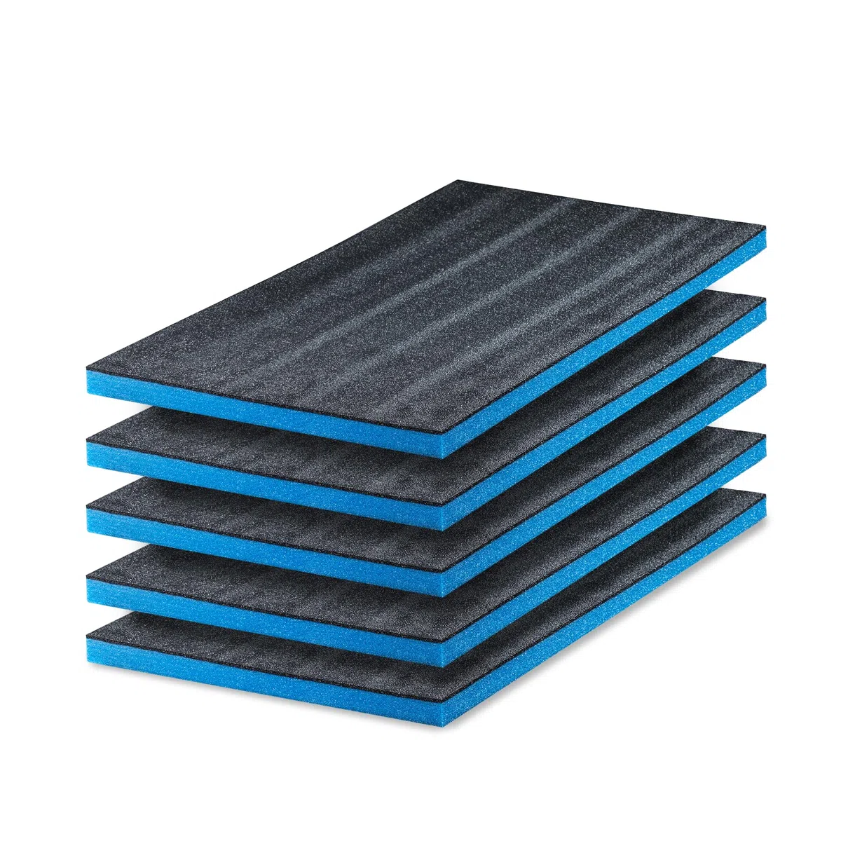 Multilayer Schaumstoff | 5 Stück | 800 x 600 x 30 mm, Shadow Foam, Schneiden und Abziehen, Anpassbare, Kaizen Foam, Werkzeugeinlage für Kamera, Werkzeugkoffer, Werkzeugwagen, Blau & Schwarz