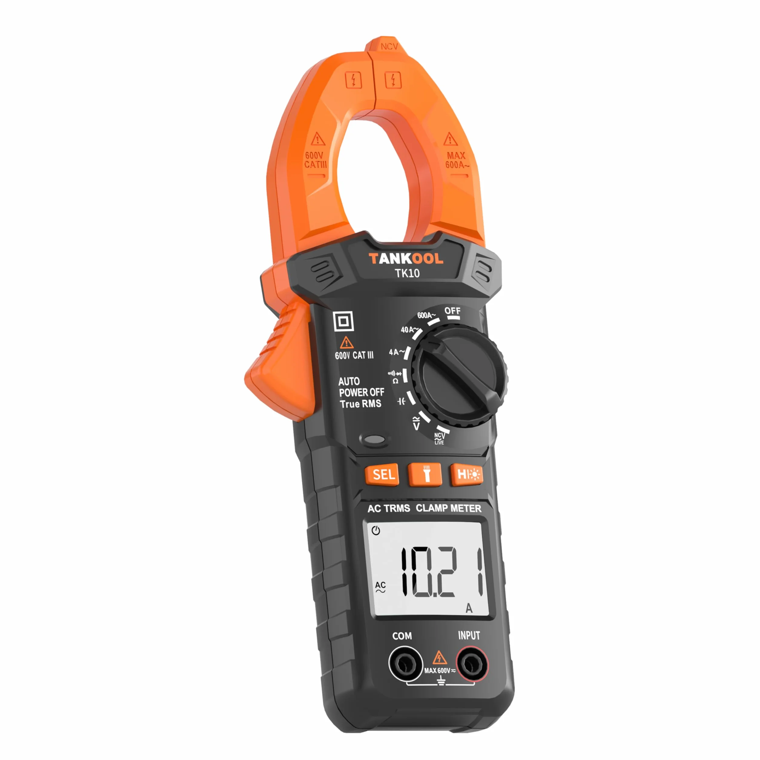 Stromzange,Digitale Intelligente Stromzange AC DC,4000 Zähler TRMS,Zangenamperemeter Taschenlampe Hintergrundbeleuchtung für die Messung AC/DC Spannung Strom Kontinuität Diode NCV
