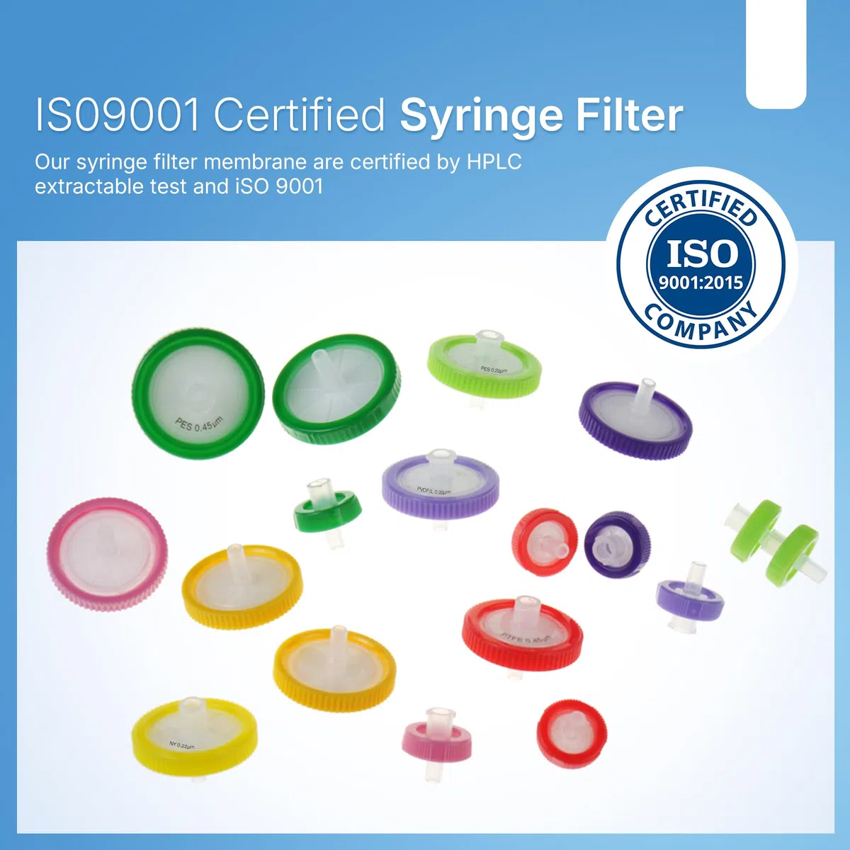 500 Stk/Beutel PTFE Spritzenfilter Hydrophile 0,22 μm Porengröße, 25 mm Membran Durchmesser, Labor-spritzenfilter, HPLC und GC spritzenfilter | Spritzenfilter