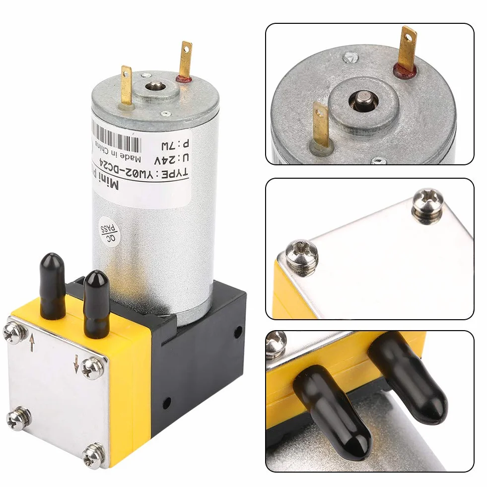 Akozon Membranpumpe 24V 0.4-1L / min Miniatur-Membranpumpe-Vakuumpumpe für Luft/Flüssigkeit
