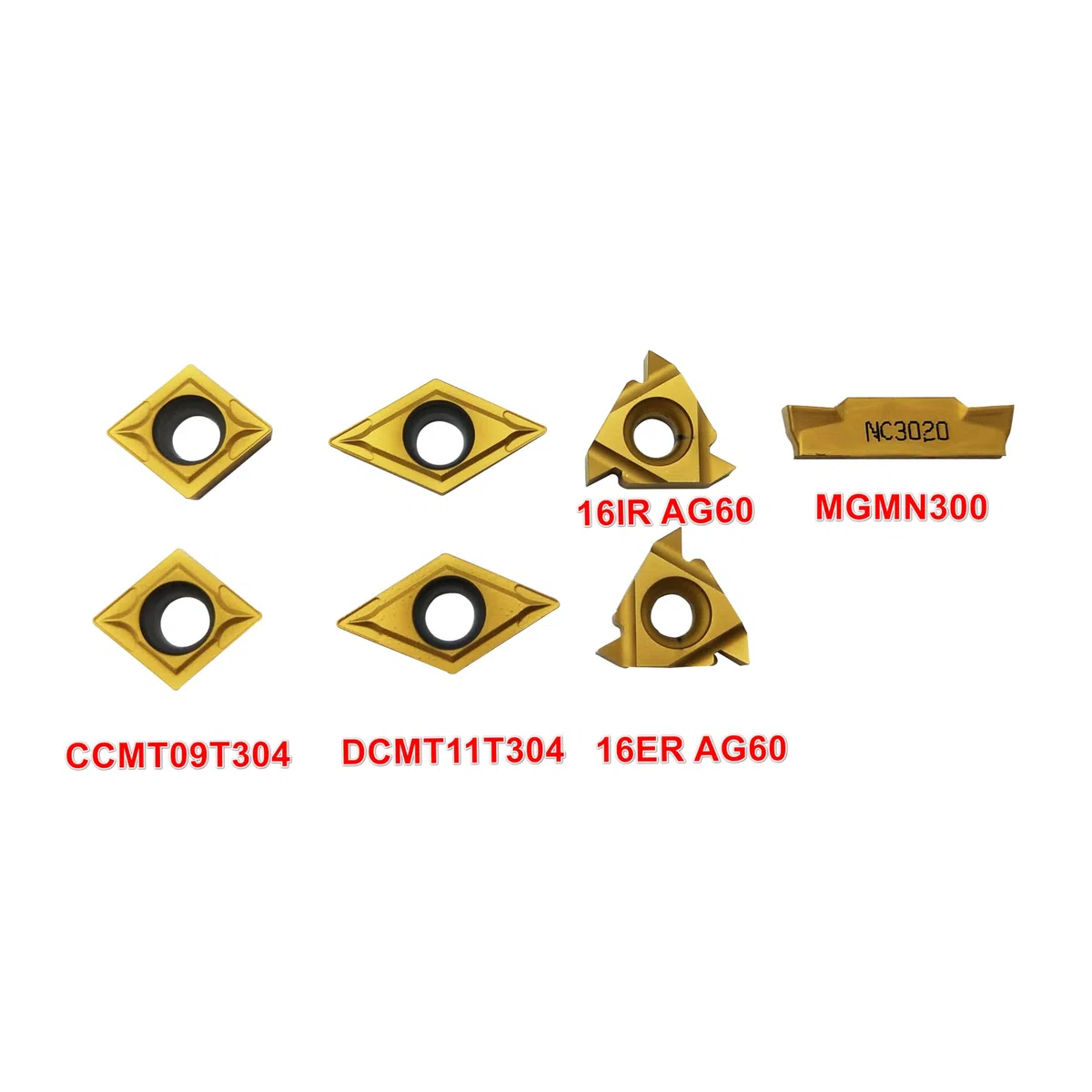 21Stück 16mm Drehwerkzeuge,7Stück Drehwerkzeughaltersatz, zum Drehen von Nuten, Gewindefräsen und anderen Bearbeitungen, mit 14 Hartmetallklingen CCMT32.51, DCMT32.51, 16IR A60, MGMN300, 16ER A60