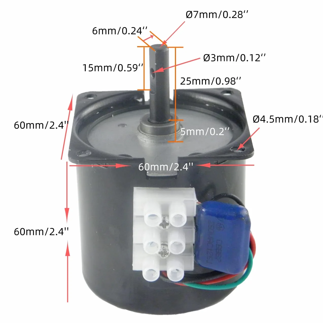 CHANCS Miniatur-Niedergeschwindigkeit 60KTYZ 5RPM 220V 40Kgf.cm Drehmoment Feste Konsole Schalterstecker-Verlängerung