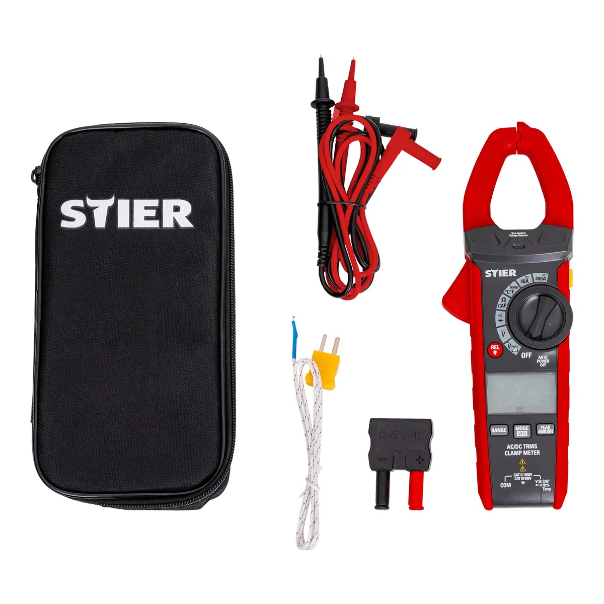 STIER Digitale Stromzange AC/DC, 1000V, 400A, 40MΩ, 100kHz, hohe Genauigkeit, erreicht auch Engstellen