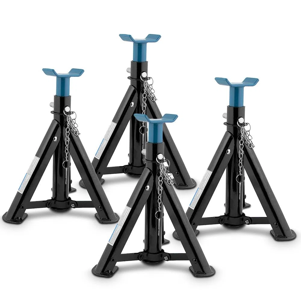 4 x Bituxx Unterstellbock 2T klappbar verstellbar Auto PKW Wagenheber Abstellböcke 2000kg Schwarz/Blau