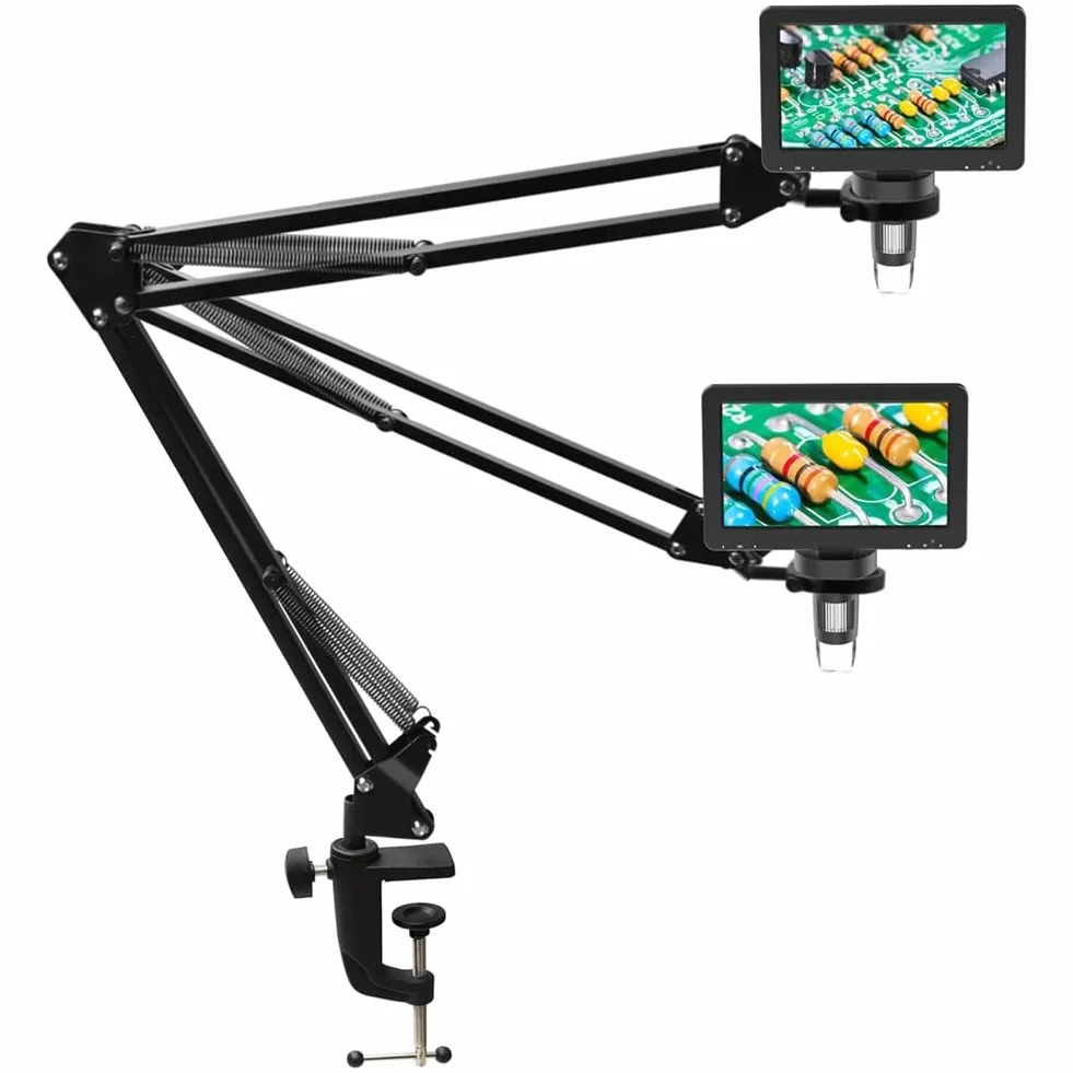 RIEVBCAU Flexibler Mikroskop-Armständer, Verstellbare Metallhalterung für Münzmikroskope, Kompatibel mit DM4 DM7 DM9
