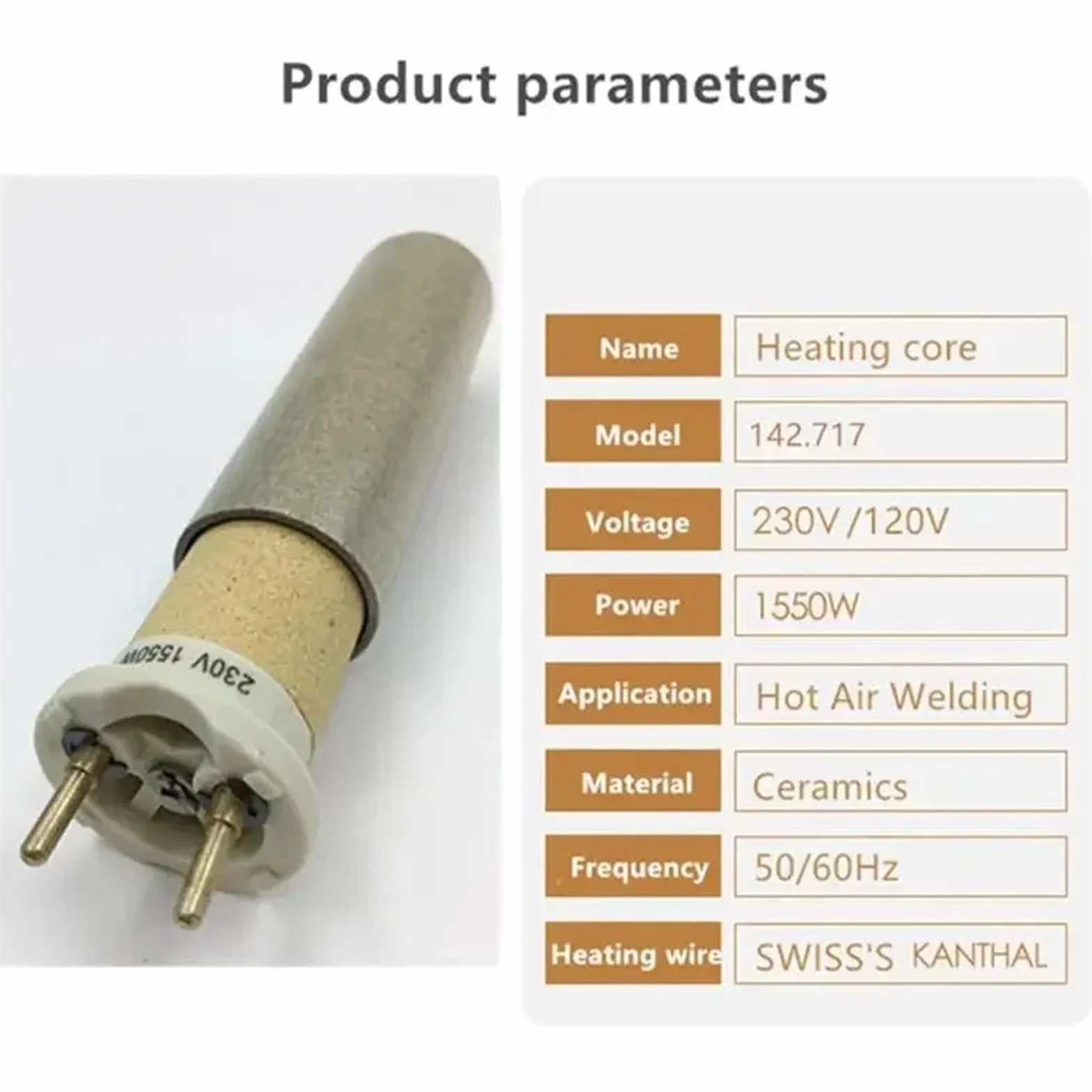 2 Stück 230V 1550W Keramik-Heizelemente for das Leister 142.717 Hand-Heißluft-Kunststoffschweißgerät