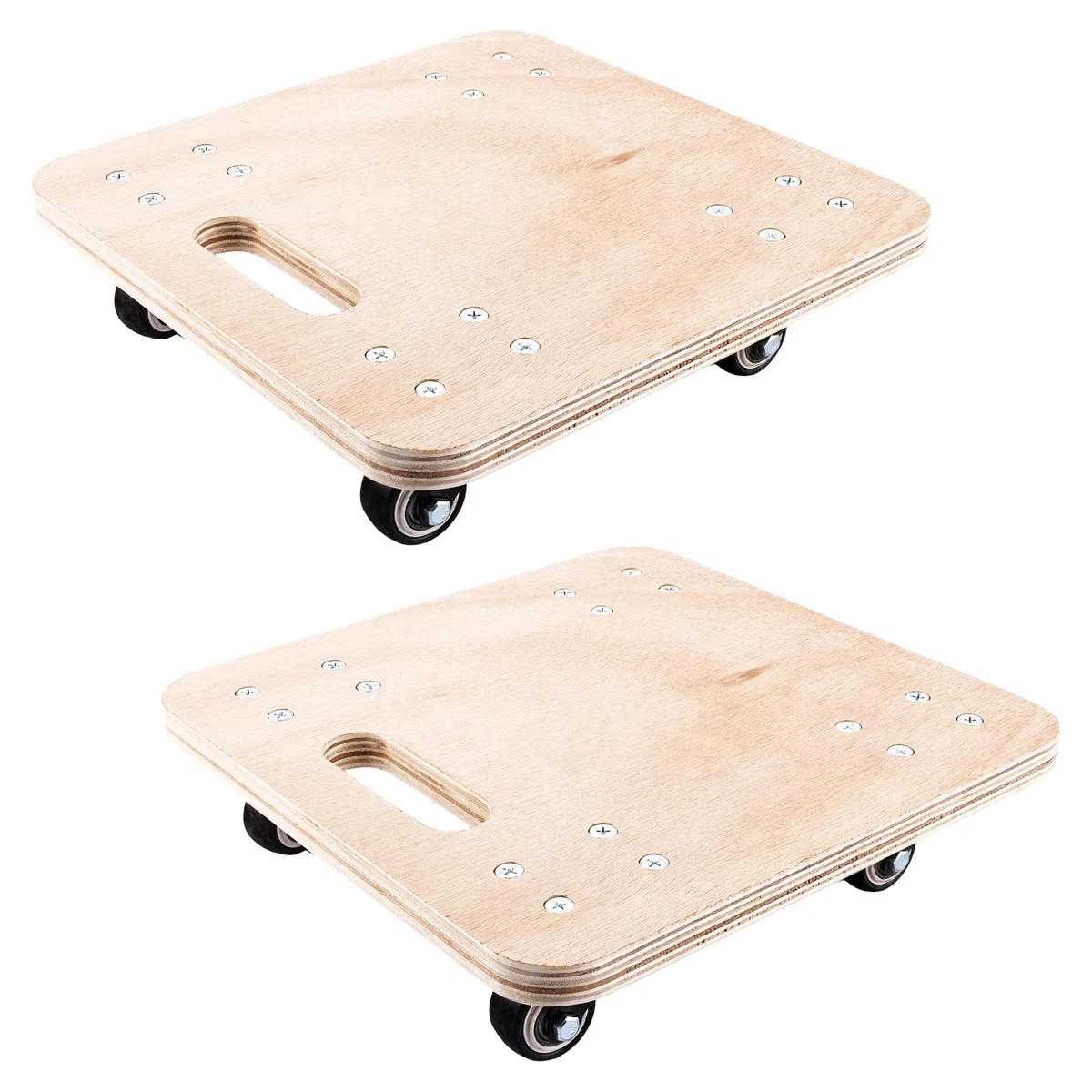 APACALI 2er Set Möbelroller Transportroller, 30x30 cm Rollbretter Transport, 18 mm Dicke, 320 kg Tragkraft, Möbelroller für Umzug & Transport