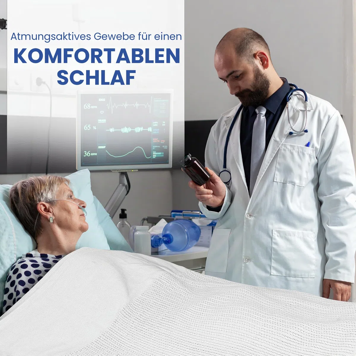Linteum Textil-Krankenhaus-Thermodecke, 168 x 228 cm, 100% Baumwolle, atmungsaktiv, weich und gemütlich, offenzelliges Design, Bettdecke für Bett, Couch, Sofa-Überwurf für alle Jahreszeiten, 1,1 kg,