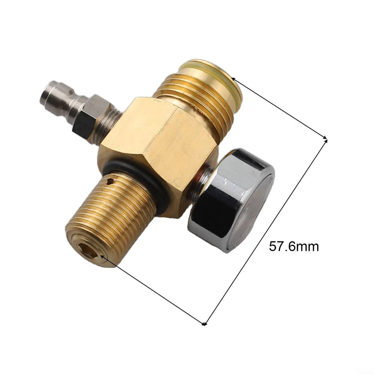 Edelstahl-Regler für HPA-Lufttanks mit 0–2800 PSI Einstellbereich und Doppelgewinde-Kompatibilität 5/8–18UNF M18 x 1,5 (5/8 mit Regler)