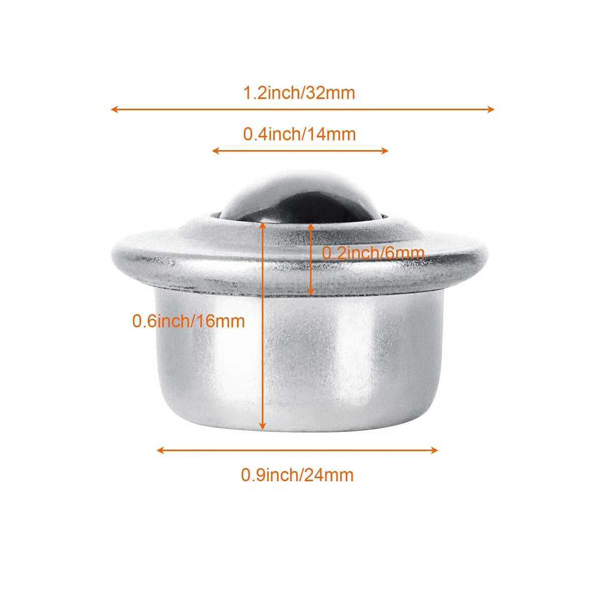 20 Stück 1,6 cm Rollkugel-Transferlager, Karbonstahl, runde Kugel-Transfereinheit, universelle Drehkugelrollen für Förderband, Rollenständer, Getriebe, Tragfähigkeit 15 kg
