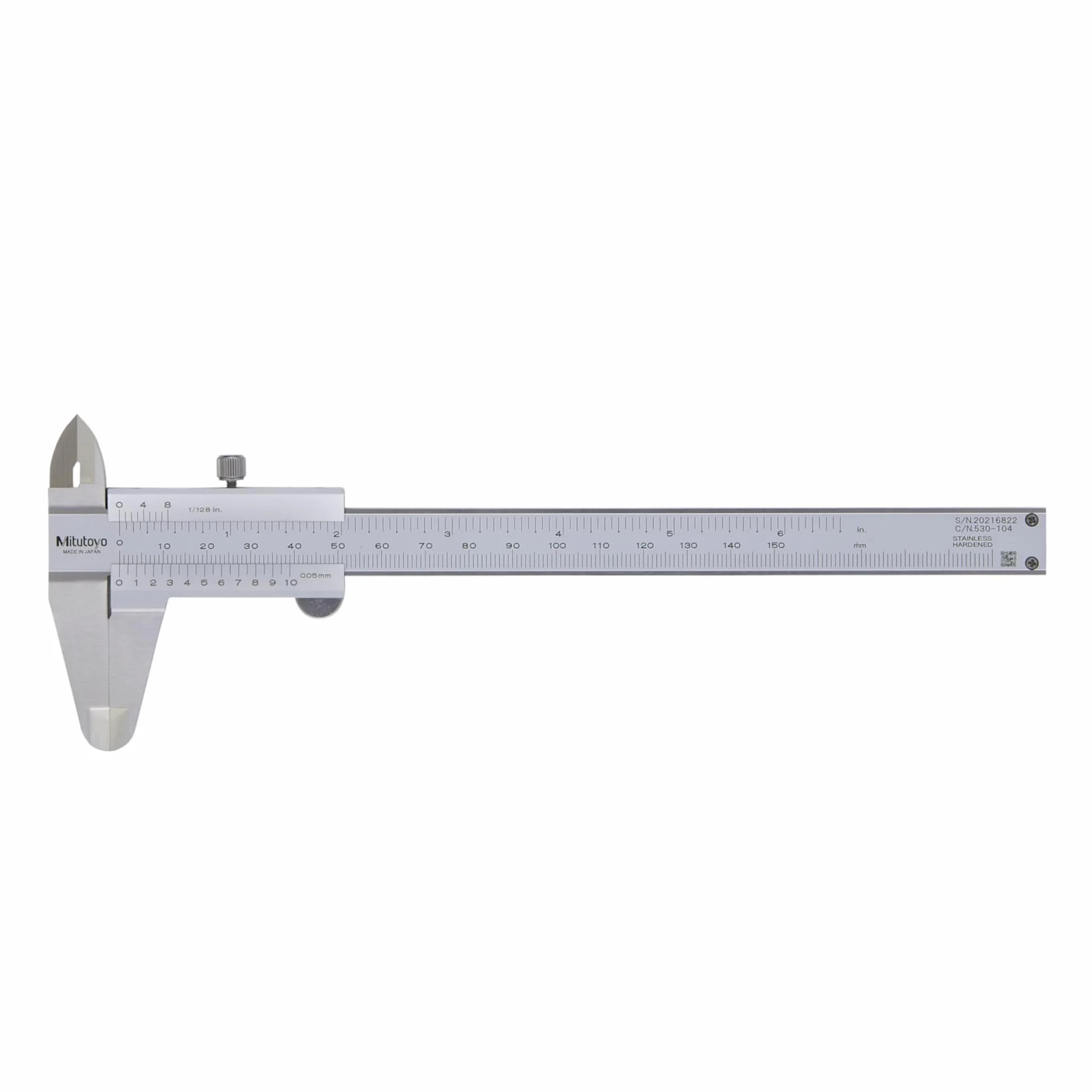 Mitutoyo Noniusmessschieber Analog Metrisch 150mm | 0,05 mm / 1/128 in, Metrisch/Zoll, mechanische Ablesung, robust
