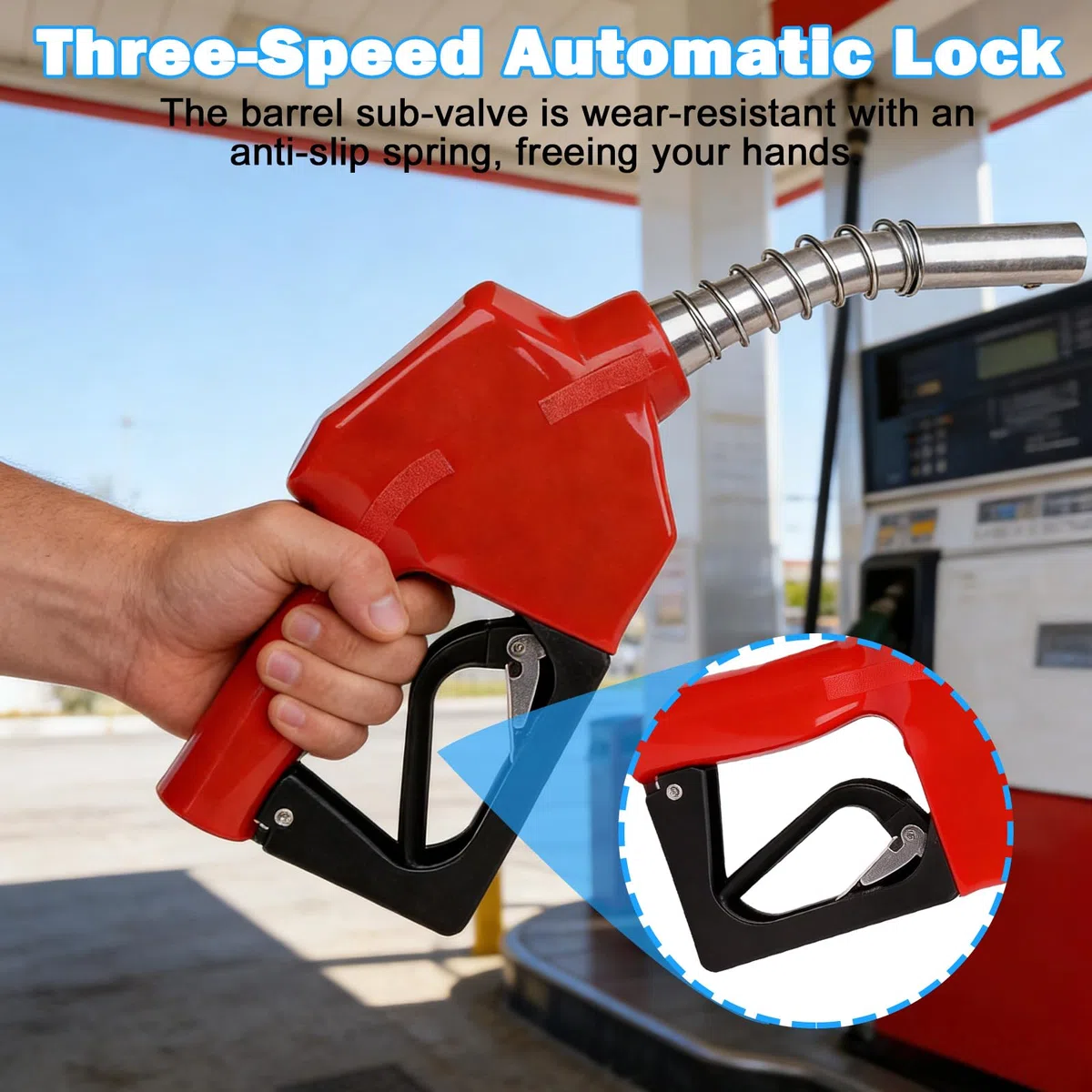 Automatische Diesel Zapfpistole, Automatische Kraftstoffdüse, Aluminiumlegierung Treibstoff Pistole Zapfpistole Mit Automatischer Abschaltung Für Benzin, Diesel, Kerosin (Rot)