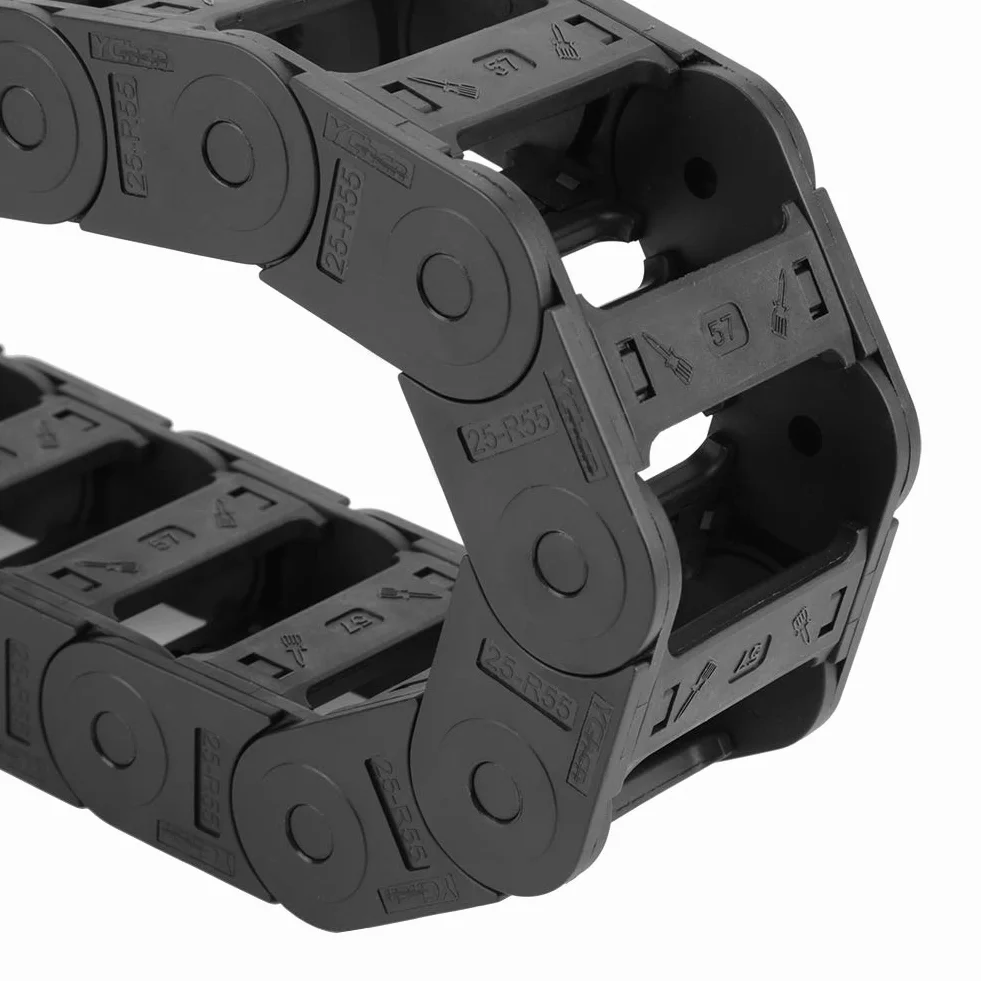 Energiekette, 100 cm Nylon 25 x 57 mm, beidseitig geöffnete Kabelkette Drahtträger Schleppkette Graviermaschine Zubehör Drahtträger
