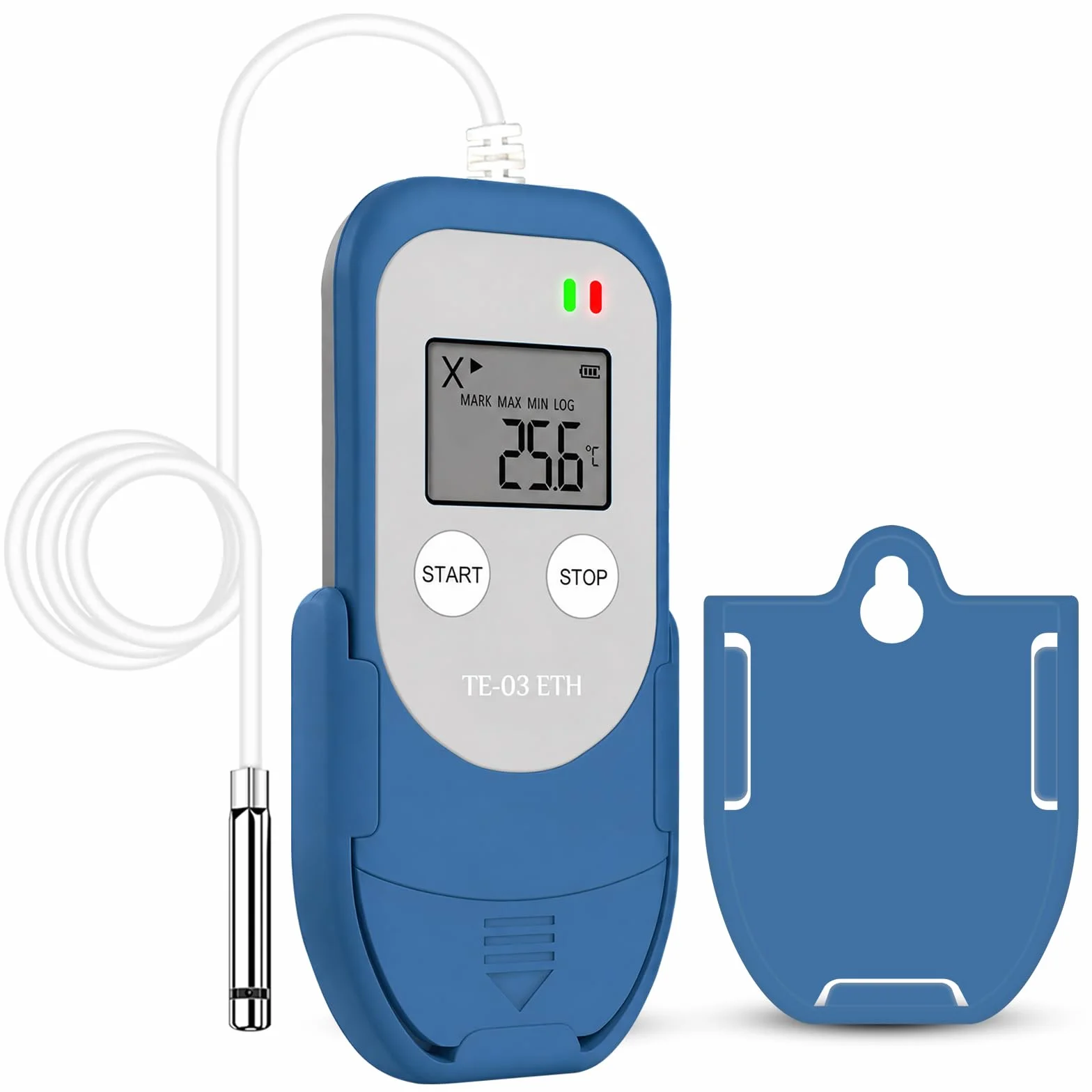 ThermElc TE‑03 ETH USB Temperatur und Feuchtigkeit Logger mit Externer Sonde, PDF/CSV-Erstellung, 32.000 Messpunkte, MKT-Berechnung, für die Überwachung von Gebäuden und Medizinischen Kühlschränken
