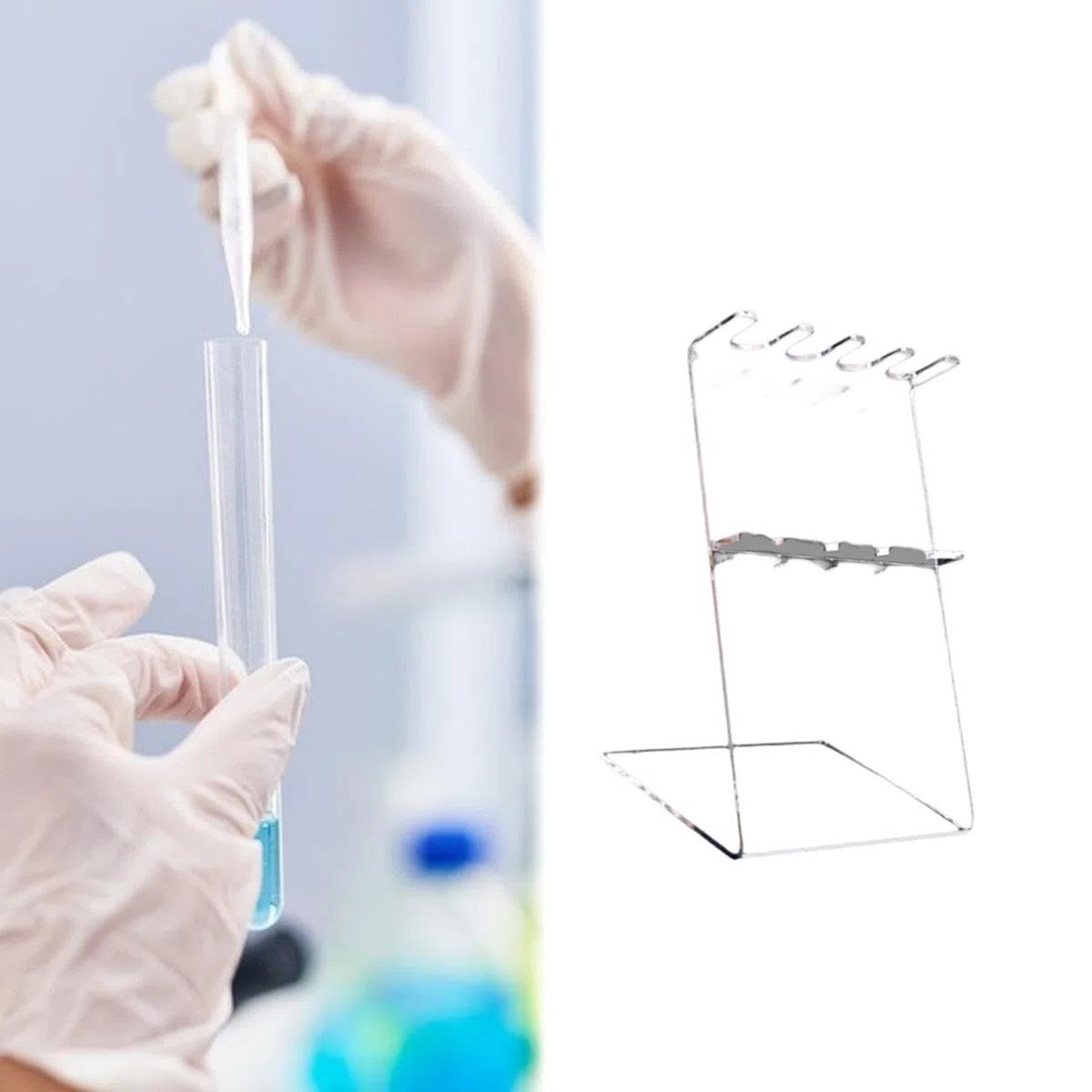 Sharplace Pipettengestell Pipettenständer Zubehör Praktisches, stabiles, multifunktionales Mikropipettengestell Pipettenständer aus Acryl Laborbedarf, 4 Löcher