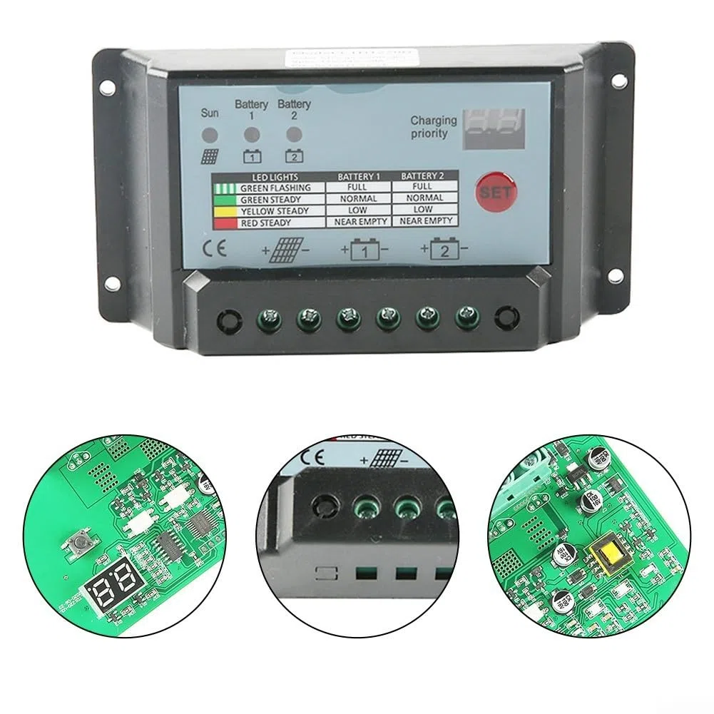 Dual-Batterie-Solarregler mit erweiterten Sicherheitsfunktionen für effizientes Energiemanagement (30 A)