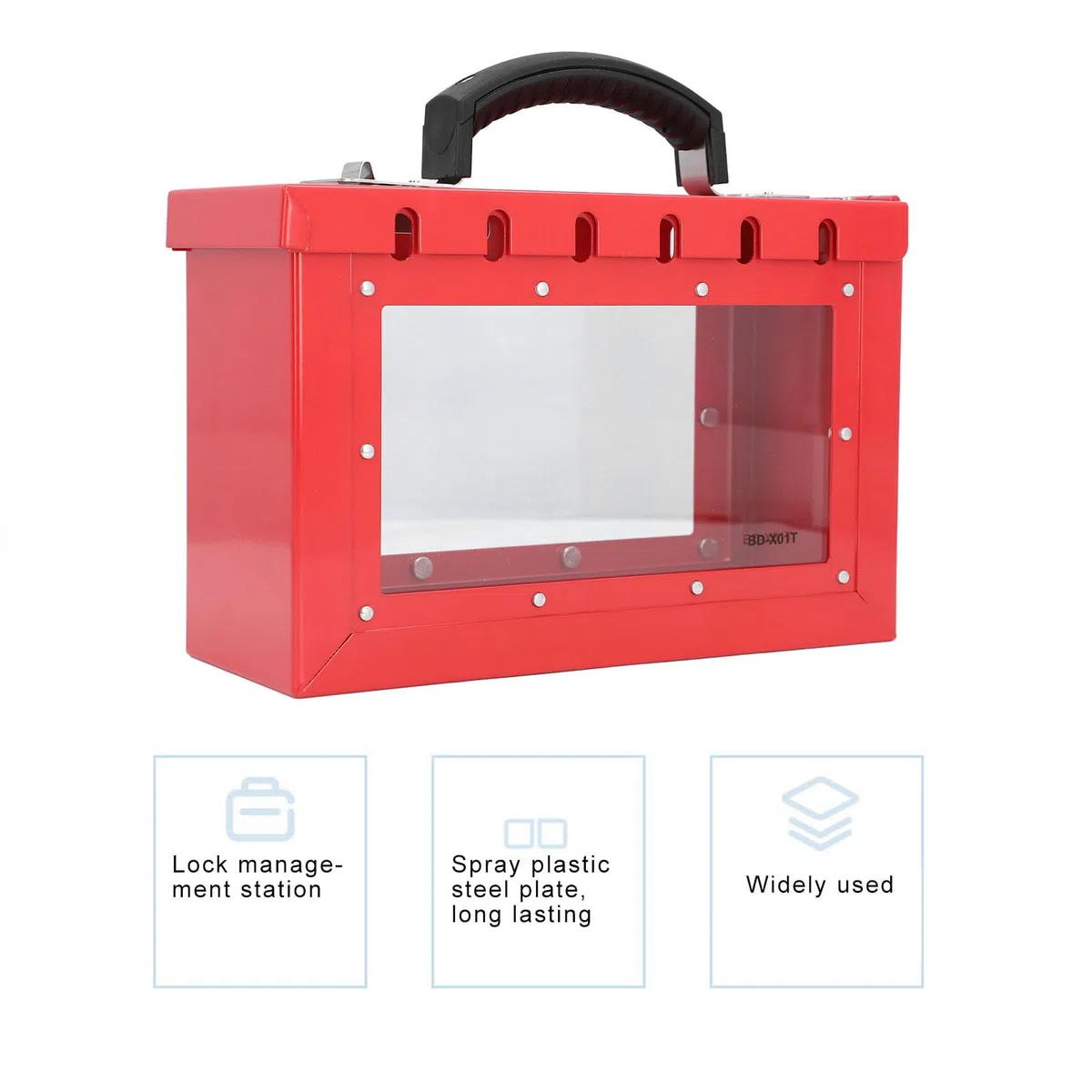 Tragbares Lockout Tagout Gruppen Vorhängeschlosskasten 12 Schließfächer Kapazität Klarer Acryl Stahl Sicherheits Vorhängeschloss Halter