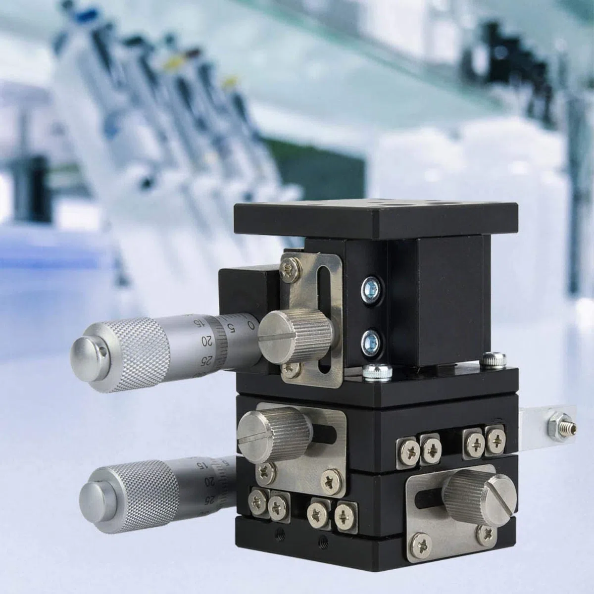 Manueller XYZ-Lineartisch mit 3 Achsen, LD40-LM 3-Achsen-XYZ-Lineartisch zum Trimmen von Plattformlager-Tuning-Schiebetisch 40x40mm