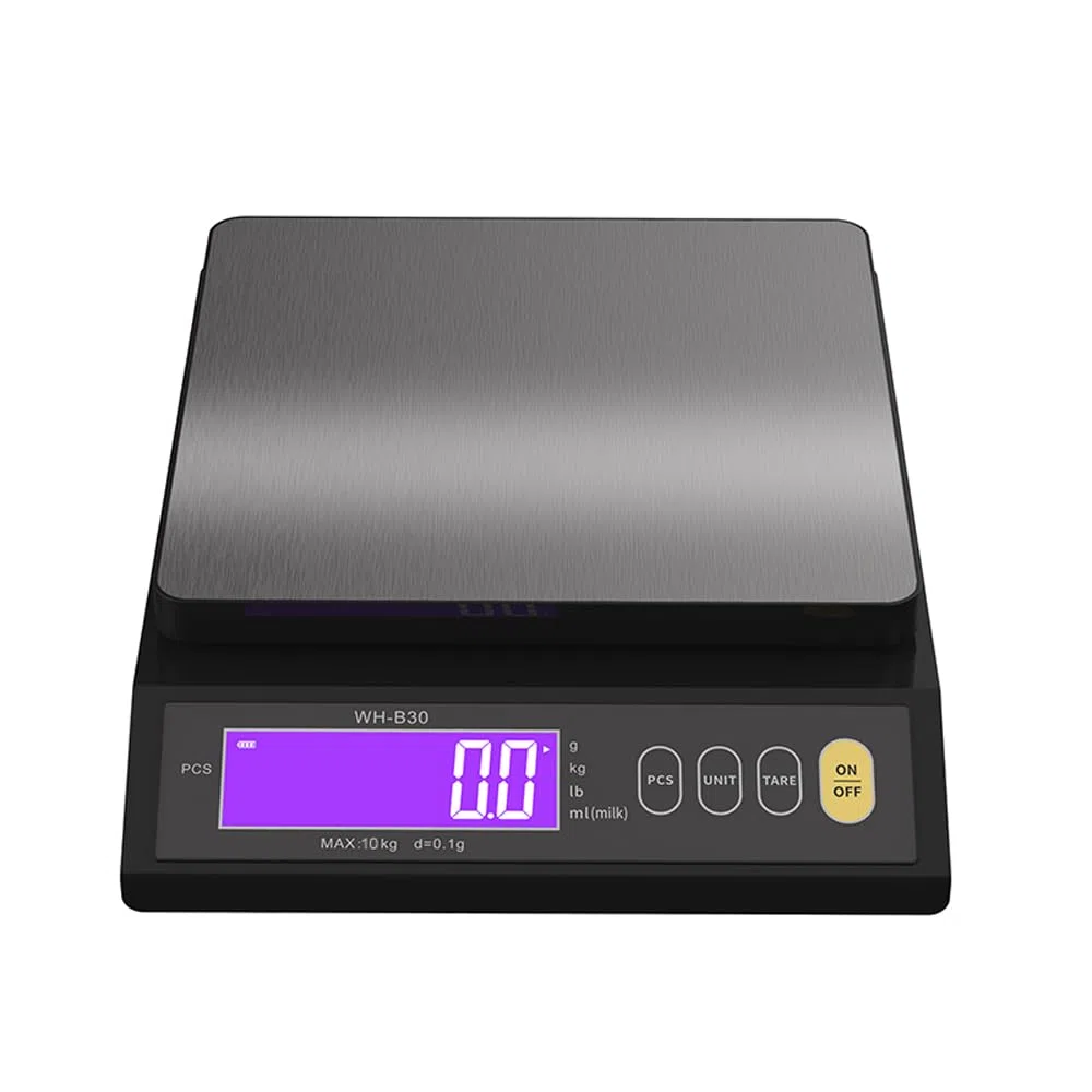 Garosa Tragbare Digitale Küchenwaage mit Lila Hintergrundbeleuchtung, LCD-Display, Genaue Zählung und Einheitenumrechnung für das Heimküchenlabor (10kg 0,1g)