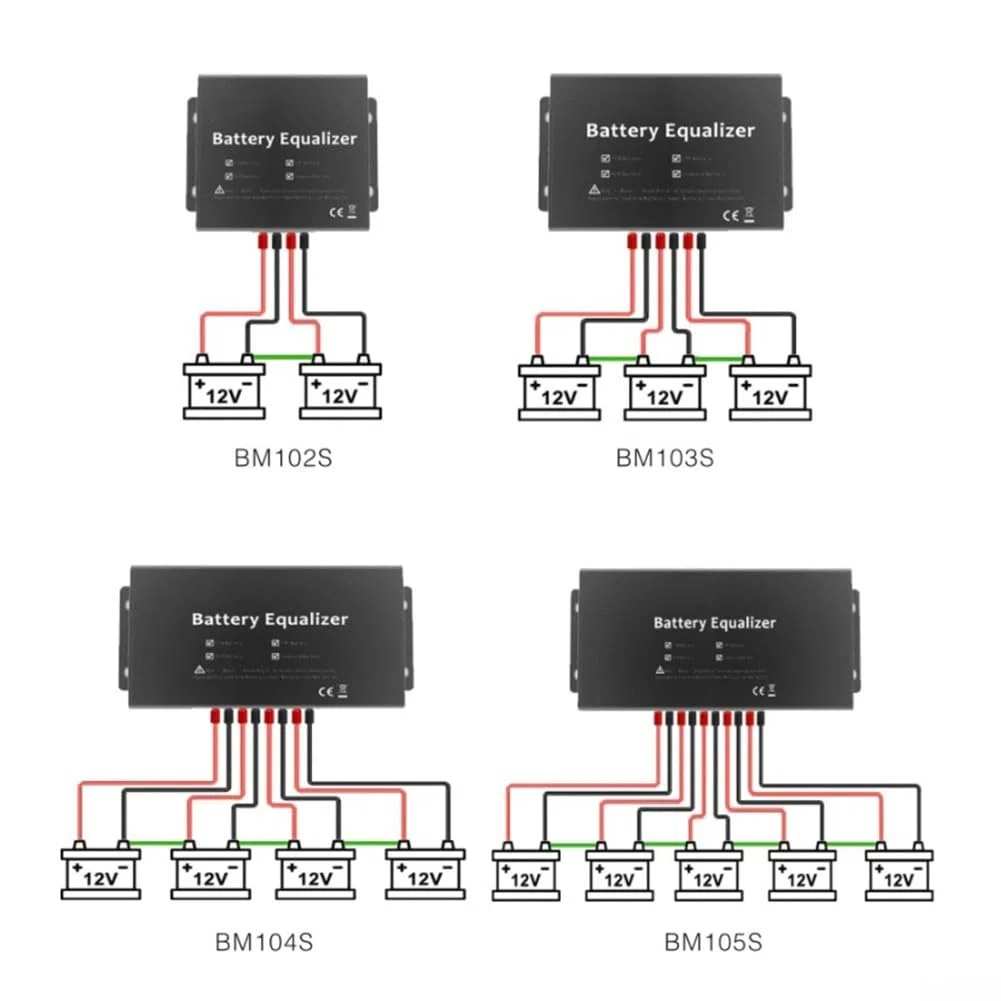 BM Serie Aktiver Balancer 24V 36V 48V 60V Spannungsregler mit 0-10A Ausgleichsstrom für Lithium Eisenphosphat Blei-Säure Akkus in Serie Aluminiumgehäuse Schutz vor(24V)