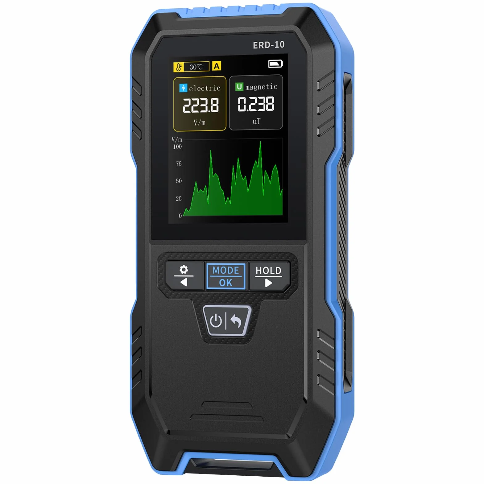 DEWIN ERD-10 EMF Messgerät Strahlungsdetektor, 3-in-1 Tragbarer Handheld Detektor für Elektromagnetische Strahlung Gleichzeitige Messung von EF, MF, RF