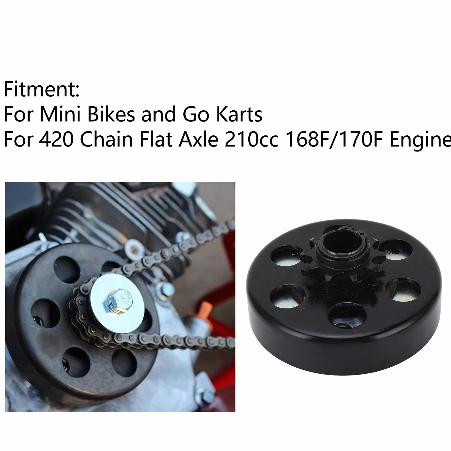 Auto Express Fliehkraftkupplung, Mini-Fahrrad-Fliehkraftkupplung für 420-Ketten-Flachachsen-210-168F/170F-Motor