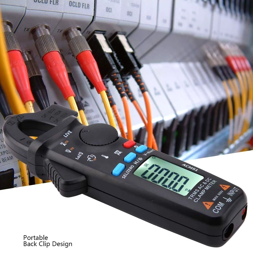 Clamp Meter, AC M91 1mA AC/DC Digitales Zangenmessgerät True RMS 6000 Zählt Meter Niedrige Impedanz Spannungsprüfer Tester Schwarz