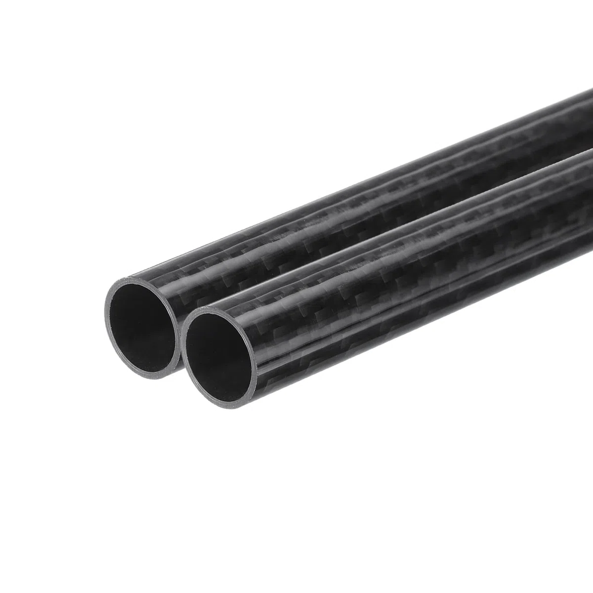 QUARKZMAN 2 Stück Kohlefaserrohr 12 x 14 x 500mm glänzende Oberfläche Stab 3K Rollgewickeltes reines Kohlefaser-Rundrohr für RC-Flugzeug Multicopter