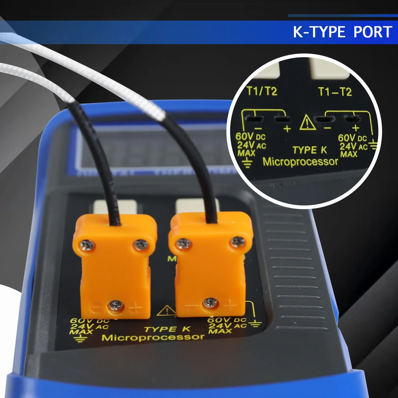 Digitalles Thermometer Dual-Kanal K-Typ Thermoelement Thermometer mit 4 Temperatursensoren - MAX/MIN/AVG & Differenzmessung für Öfen, Öfen, Schmelzöfen, geschmolzenes Metall