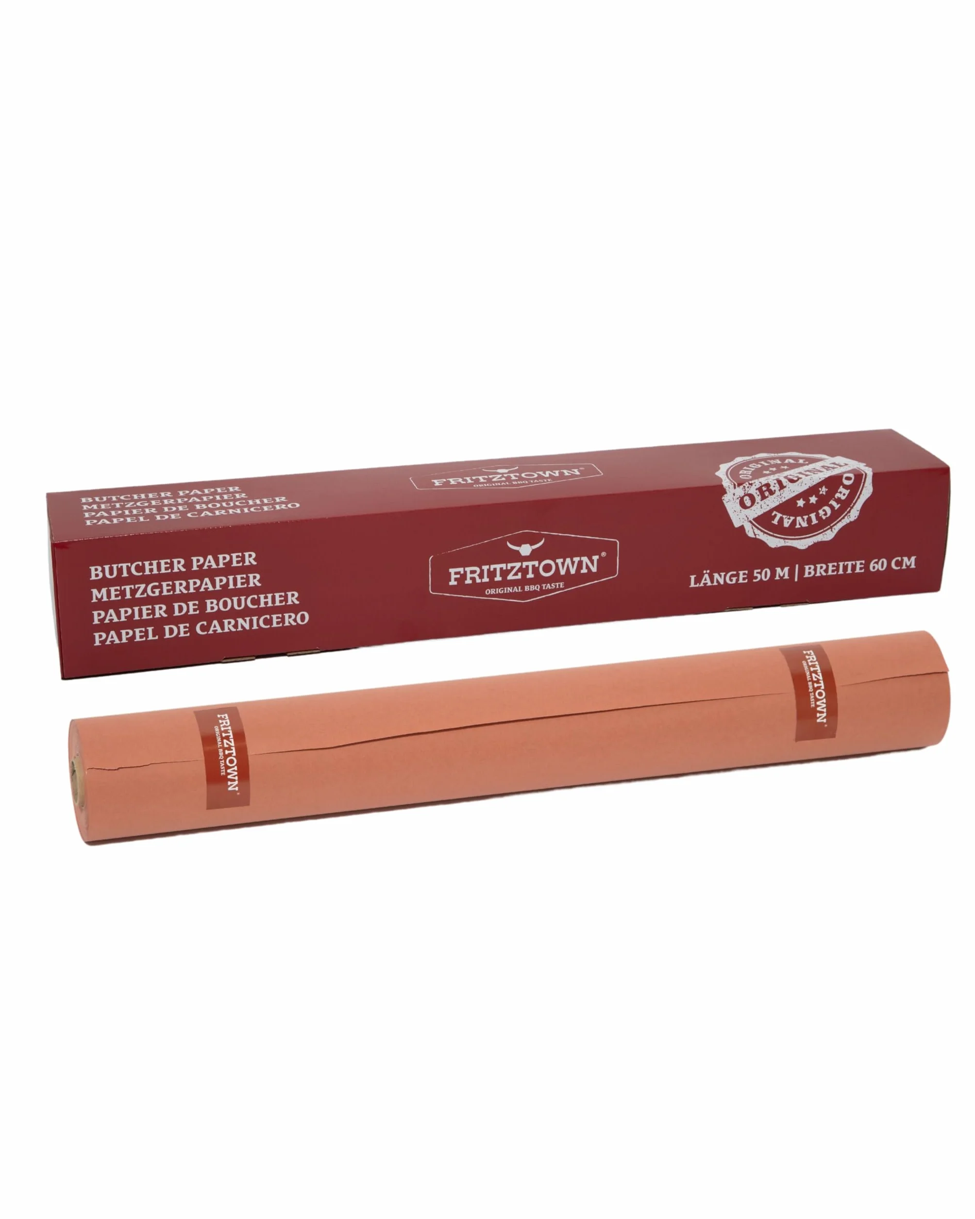 Butcher Paper Deluxe Pink 60 cm x 50 m – Metzgerpapier - Abreißhilfe – Lebensmittelsicher – BBQ Kraftpapier & Grillpapier für Smoken, Räuchern & Fleischverpackung