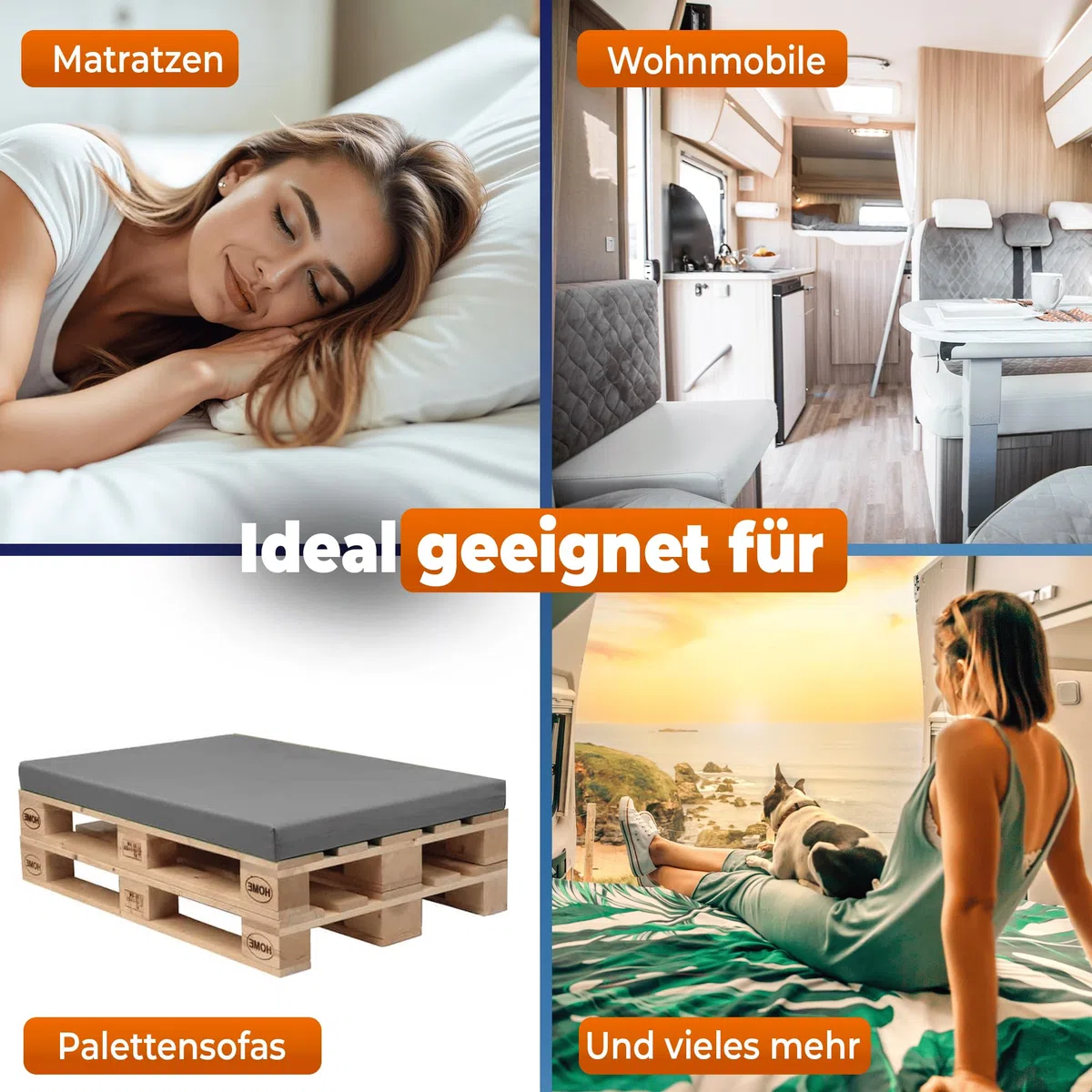 saarschaum • Kaltschaumplatte Schaumstoffplatte • Wähle Raumgewicht und Stärke • HR 4045 50x200x5cm • Polster Auflage Matratze Schaumstoff • Meterware