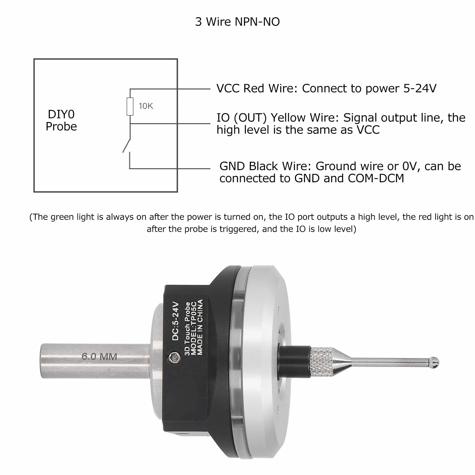 CNC 3D-Kantensucher, Hochgenaue XYZ-Achse CNC 3D-Kantensucher Wasserdichter 3D-Kantensucher Zum Auffinden der Center Desktop CNC-Sonde, die mit GRBL CNC-Geräten Kompatibel Ist