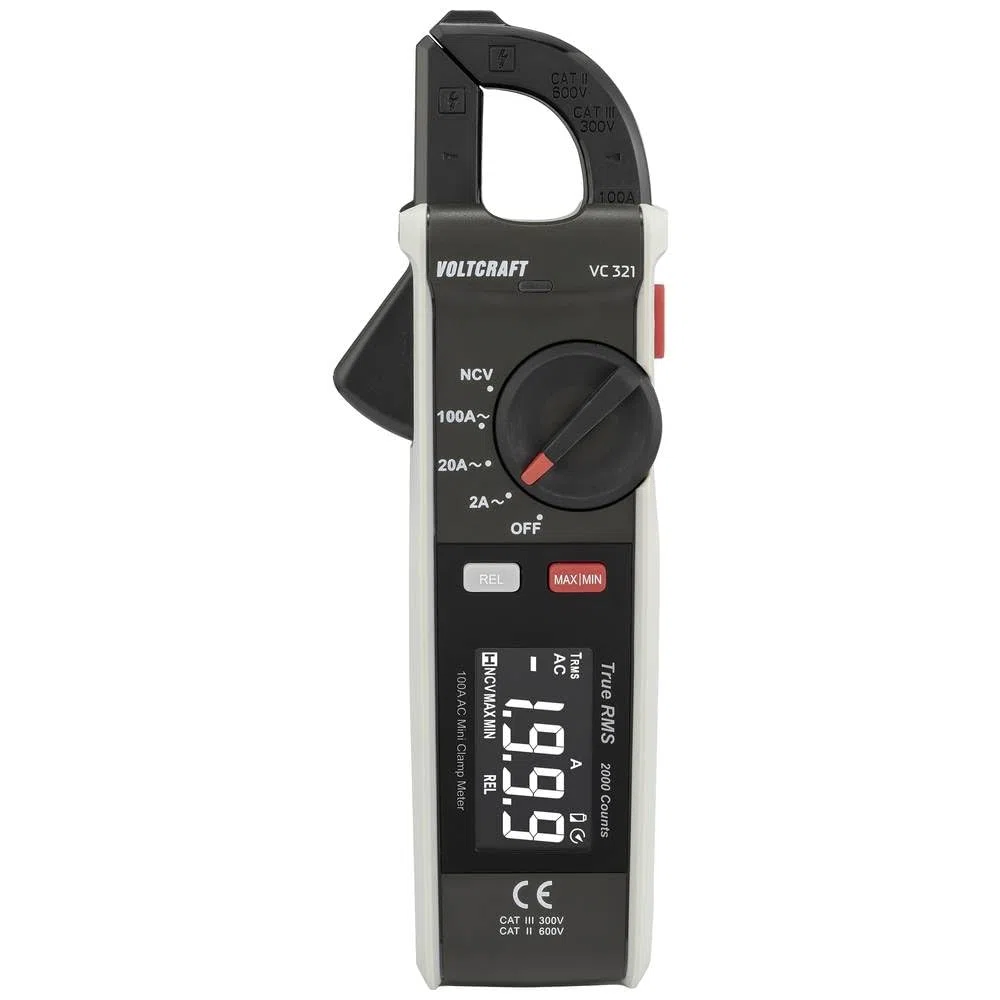 VOLTCRAFT VC-321 Stromzange CAT II 600 V, CAT III 300 V Anzeige (Counts): 2000
