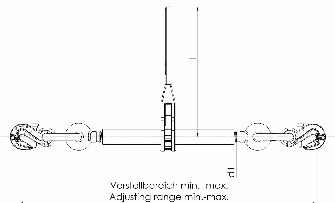 Ratschenspanner Kettenspanner mit Verkürzungshaken 6300 kg 10 mm
