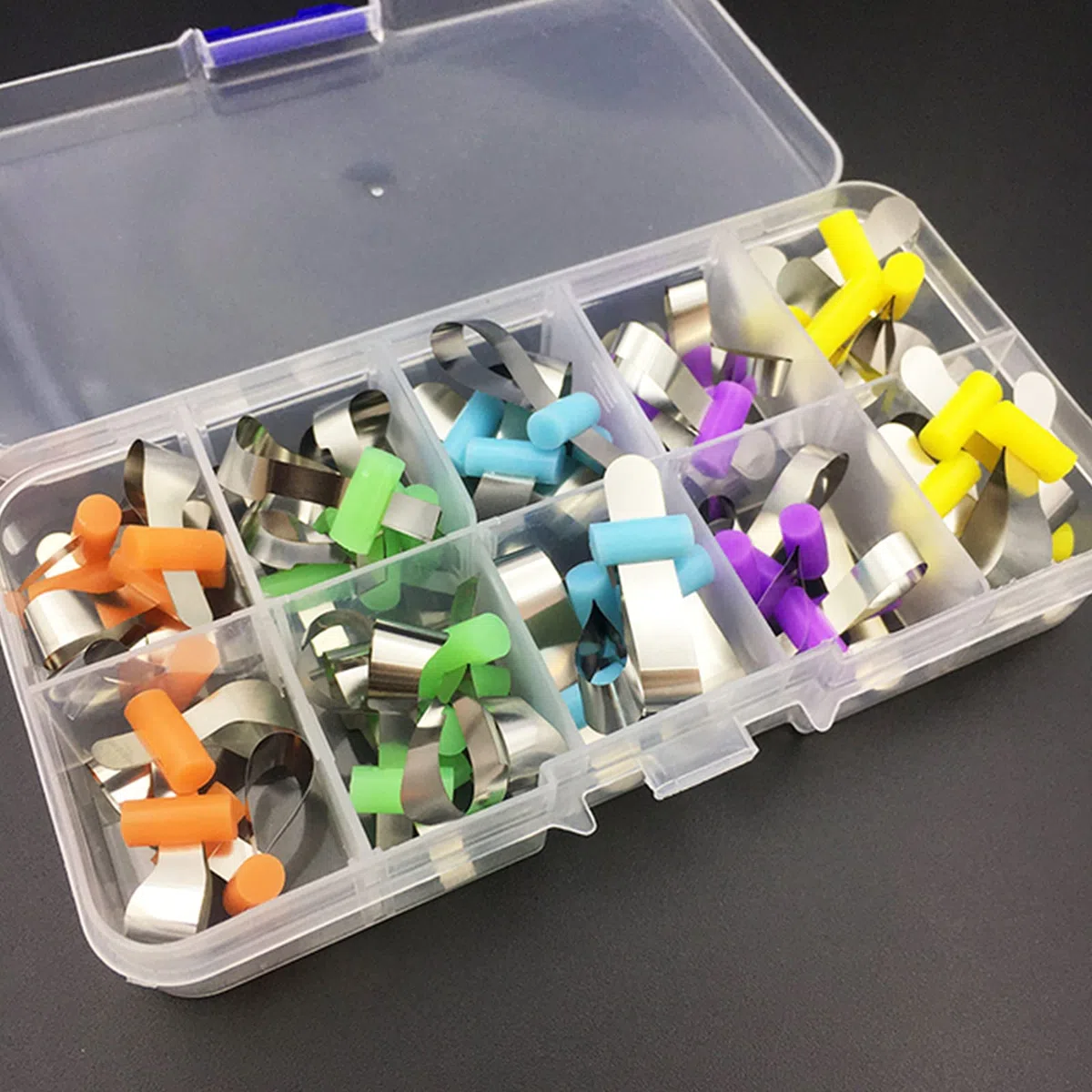50pcs / Box-zahnmedizin Metall Matrix-Bands Retainerless Automatrix Mit Schließfach Dental Matrix Matrizen Sektional Contoured Matrices