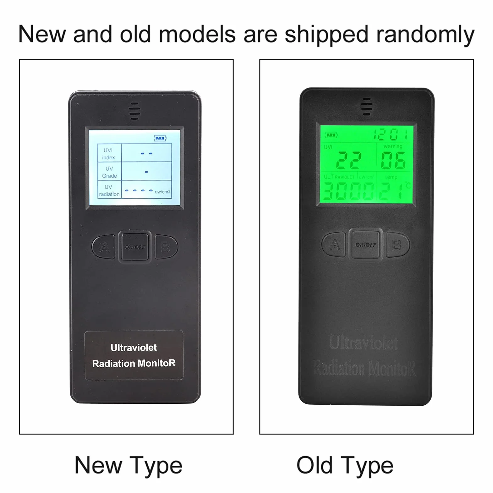 UV-Messgeräte, Digitales UV Messgerät für Tragbarer LCD UV Strahlungsdetektor, mit Temperaturanzeige, Messbereich 0–3000 W/cm², Mit LCD-Display, für UV Strahlen Heim Büro Innen und Außen