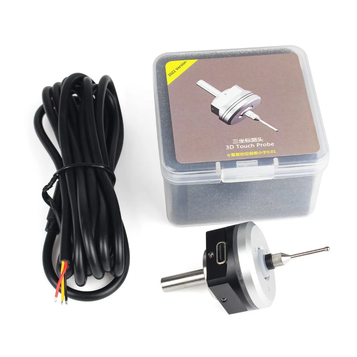 CNCTOPBAOS 3D-Touch-Sonden-Kantenfinder zum Finden von Desktop-Center, V5 NPN NO CNC 3D-Kantenfinder mit Spitze, wasserdichte Anti-Roll-CNC-Sonde, kompatibel mit Mach3, für GRBL CNC-Fräsmaschine