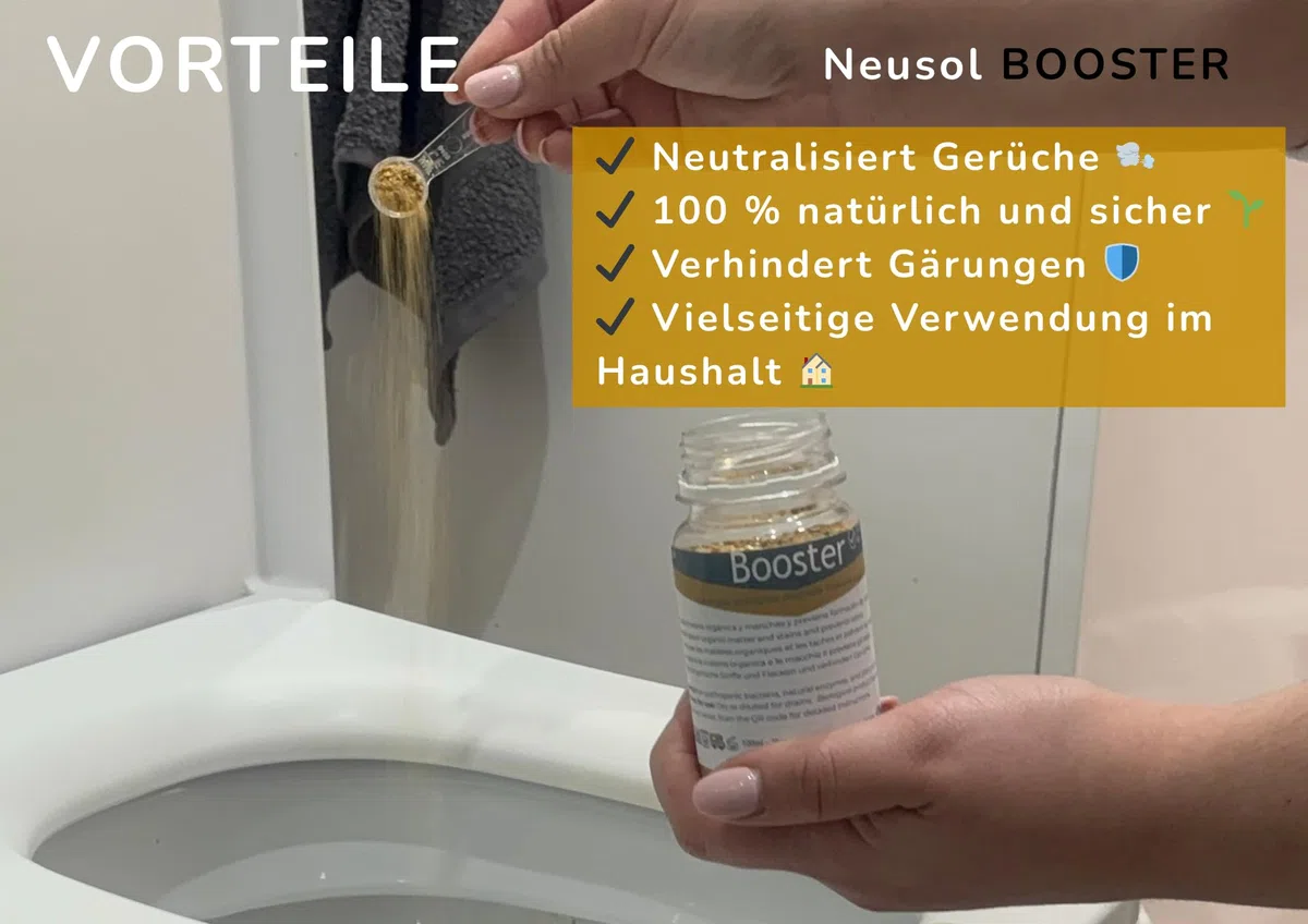 Booster – Biologische Behandlung mit aktiven Enzymen, beseitigt die Ursache von schlechten Gerüchen und organischen Abfällen in der Küche, Waschmaschine, Rohreimer, Haustiere, für den privaten