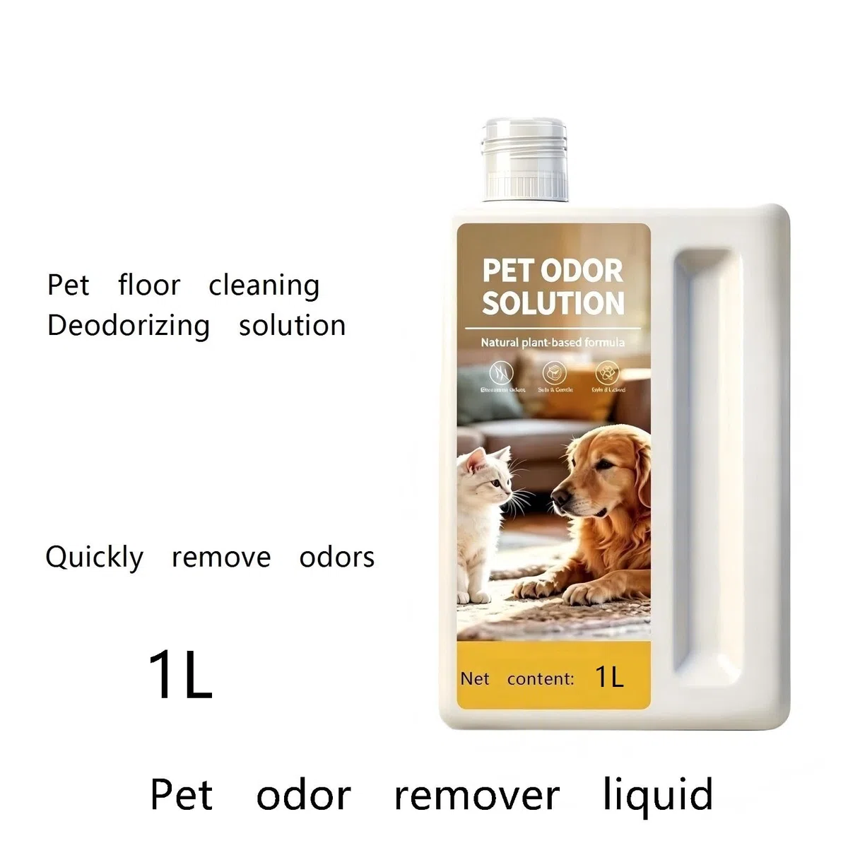 Bodenreinigungsflüssigkeit, 1 l-Flasche, kompatibel mit Dreame, Ersatz-Pet-Formel-Nachfüllung for Roboterstaubsauger S50 X50 Pro X40 S30, entfernt den unangenehmen Geruch(1pcs 1L)